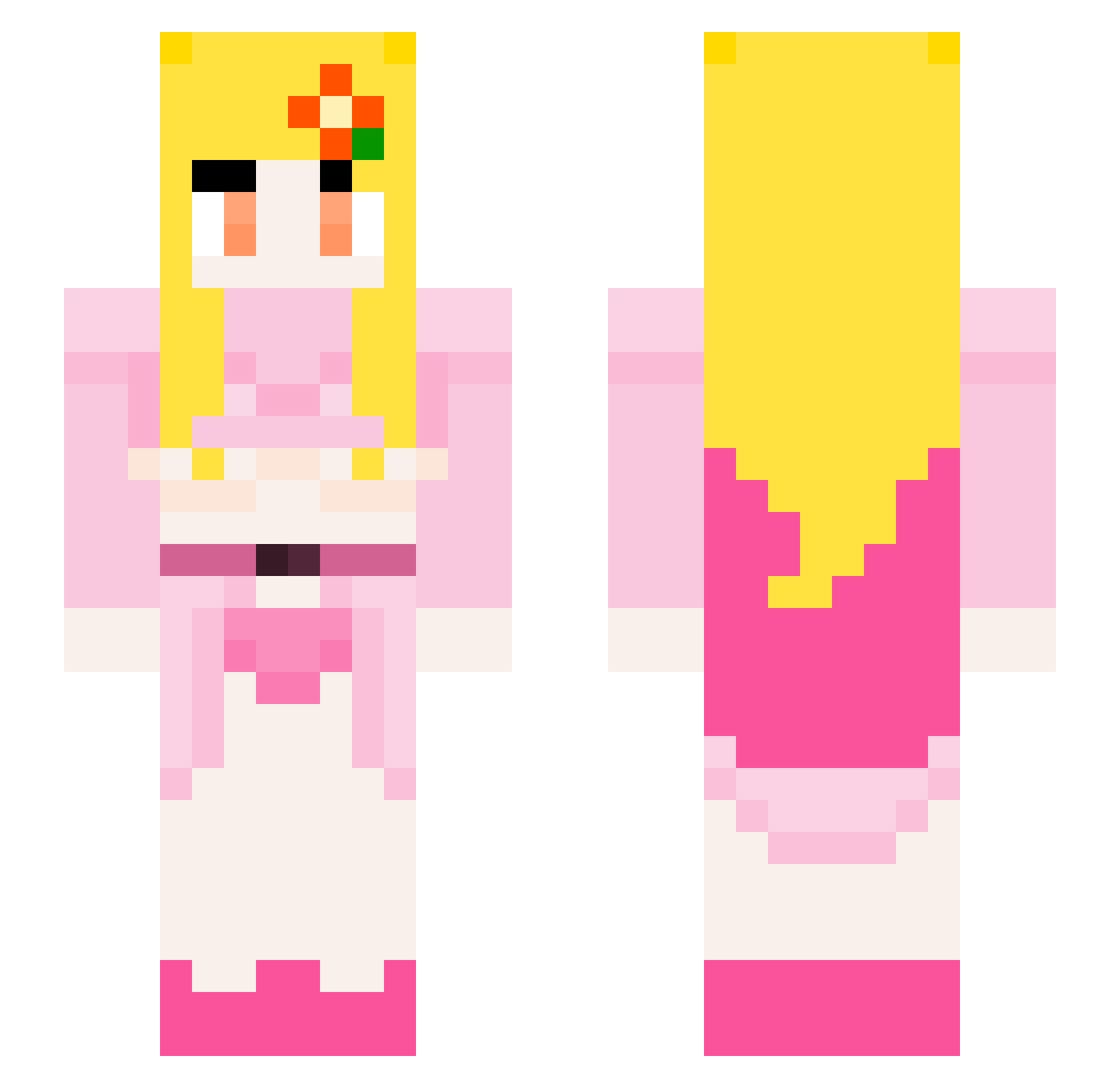 pwety_pwinces1 Minecraft skin, front and back view