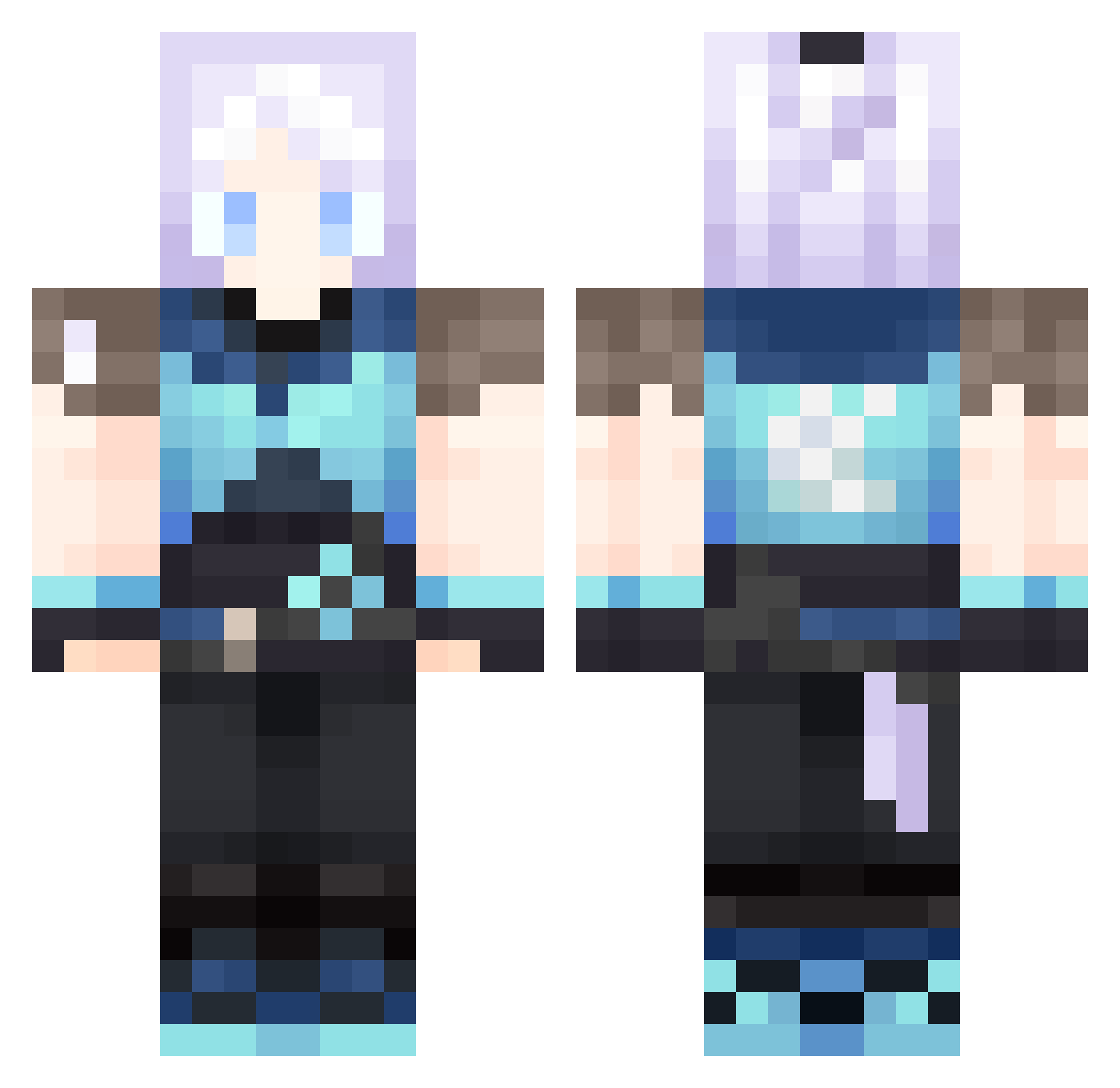 TRANGEL Minecraft skin, front and back view