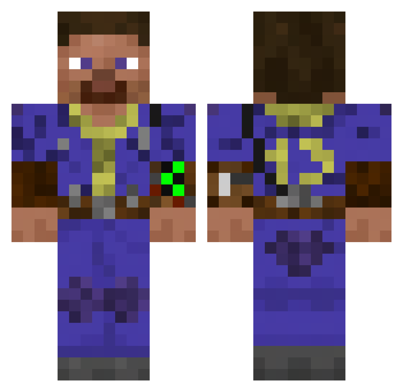 SebIsAwesome Minecraft skin, front and back view