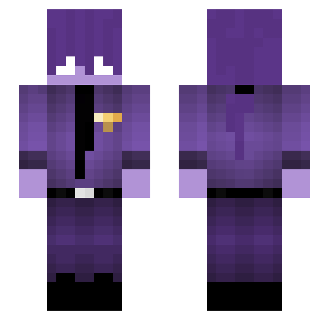 creammilker Minecraft skin, front and back view