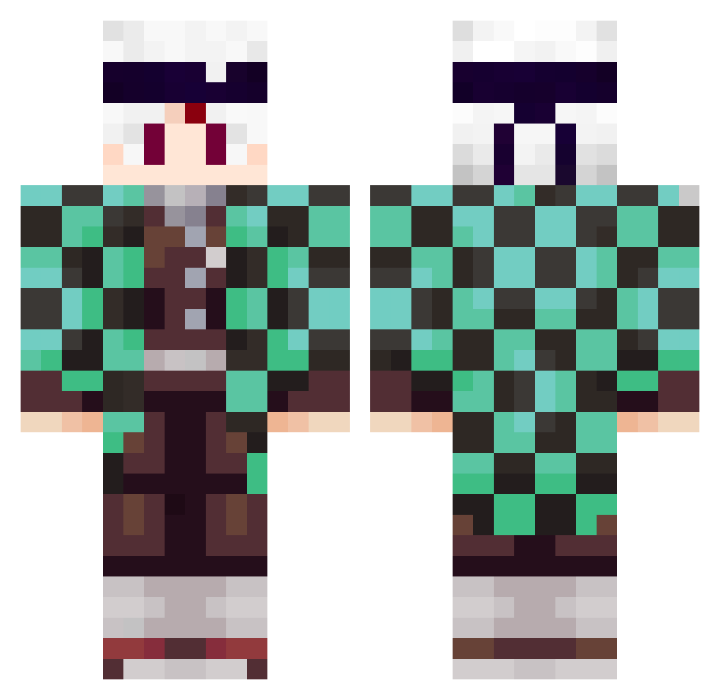 Paeo Minecraft skin, front and back view