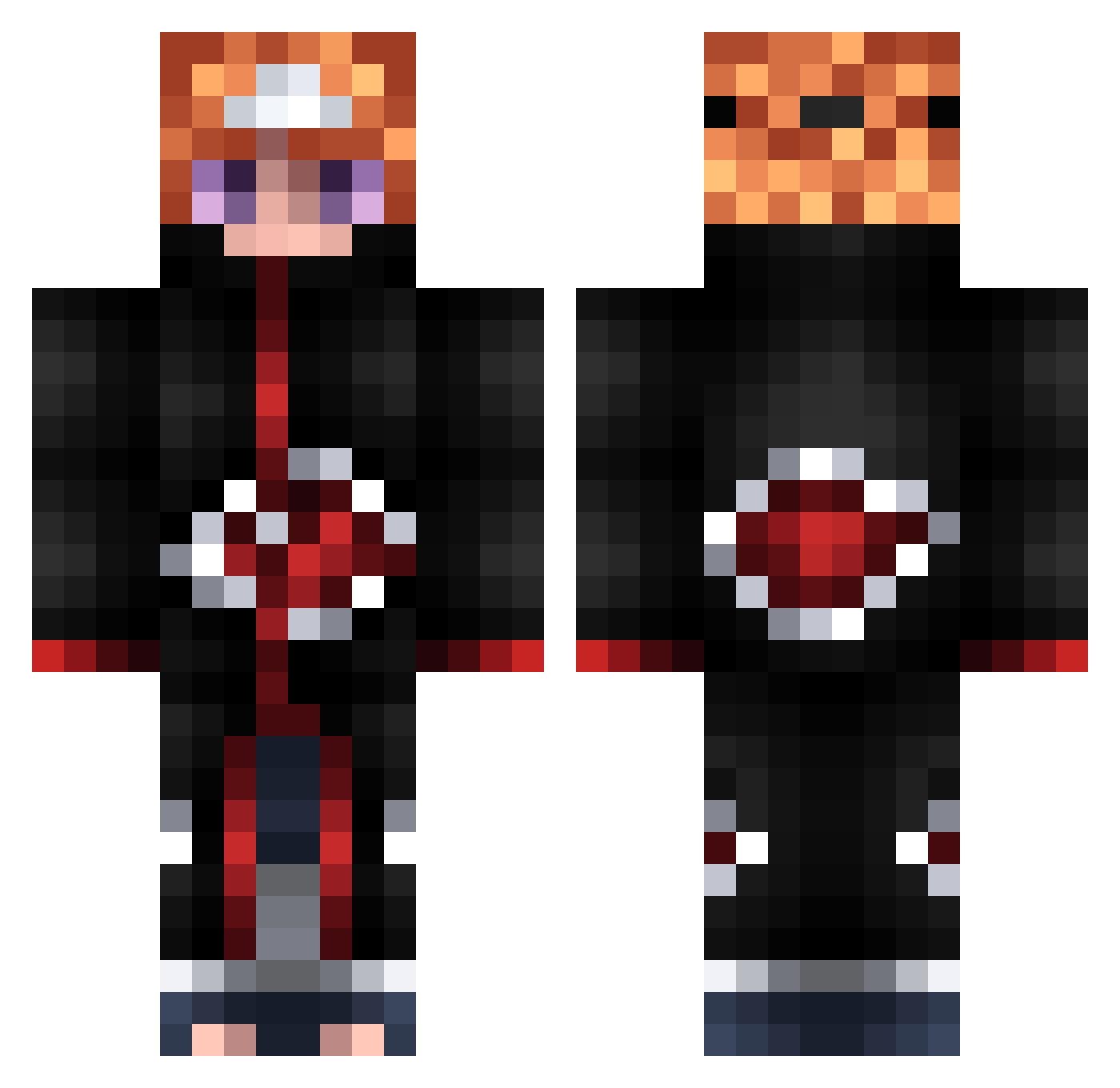 ScytheWasTaken Minecraft skin, front and back view