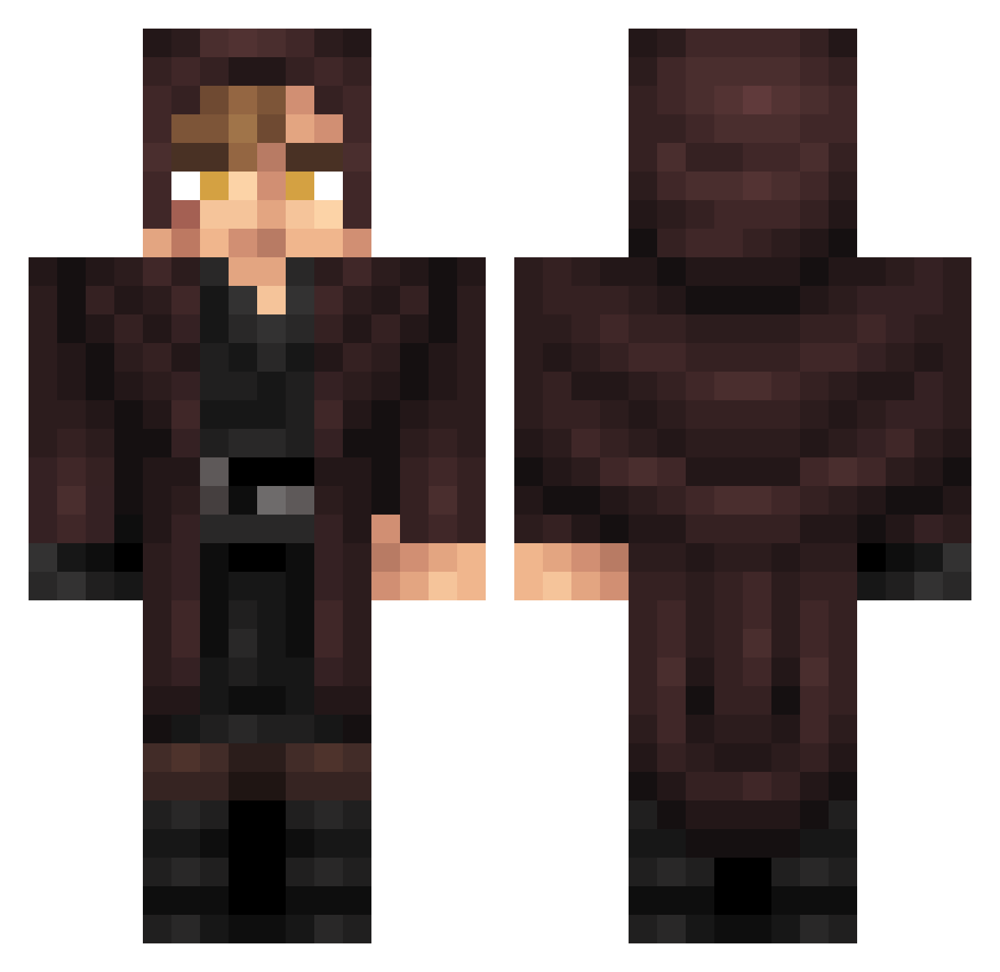 C3DRex Minecraft skin, front and back view