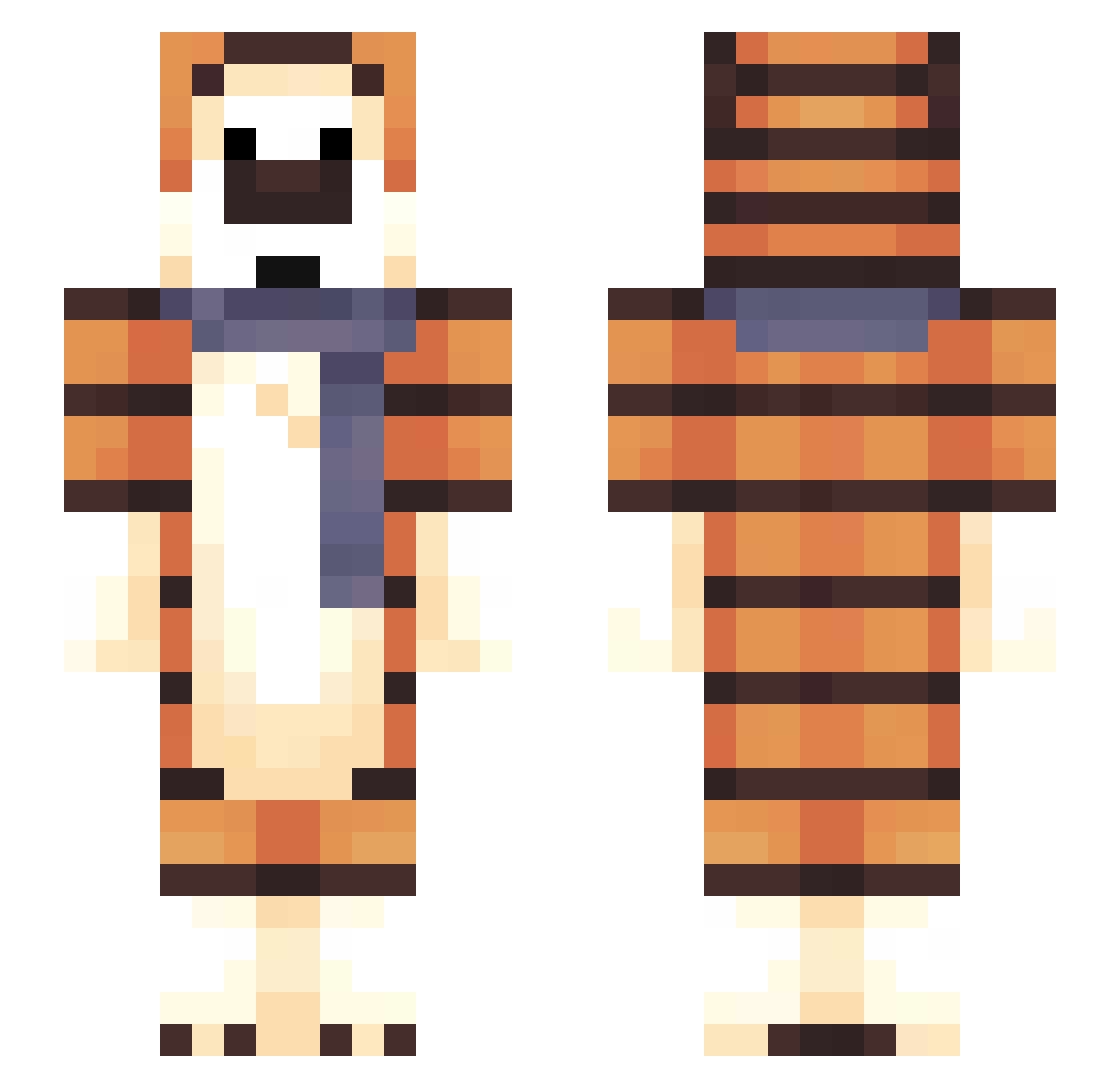 teMajority Minecraft skin, front and back view