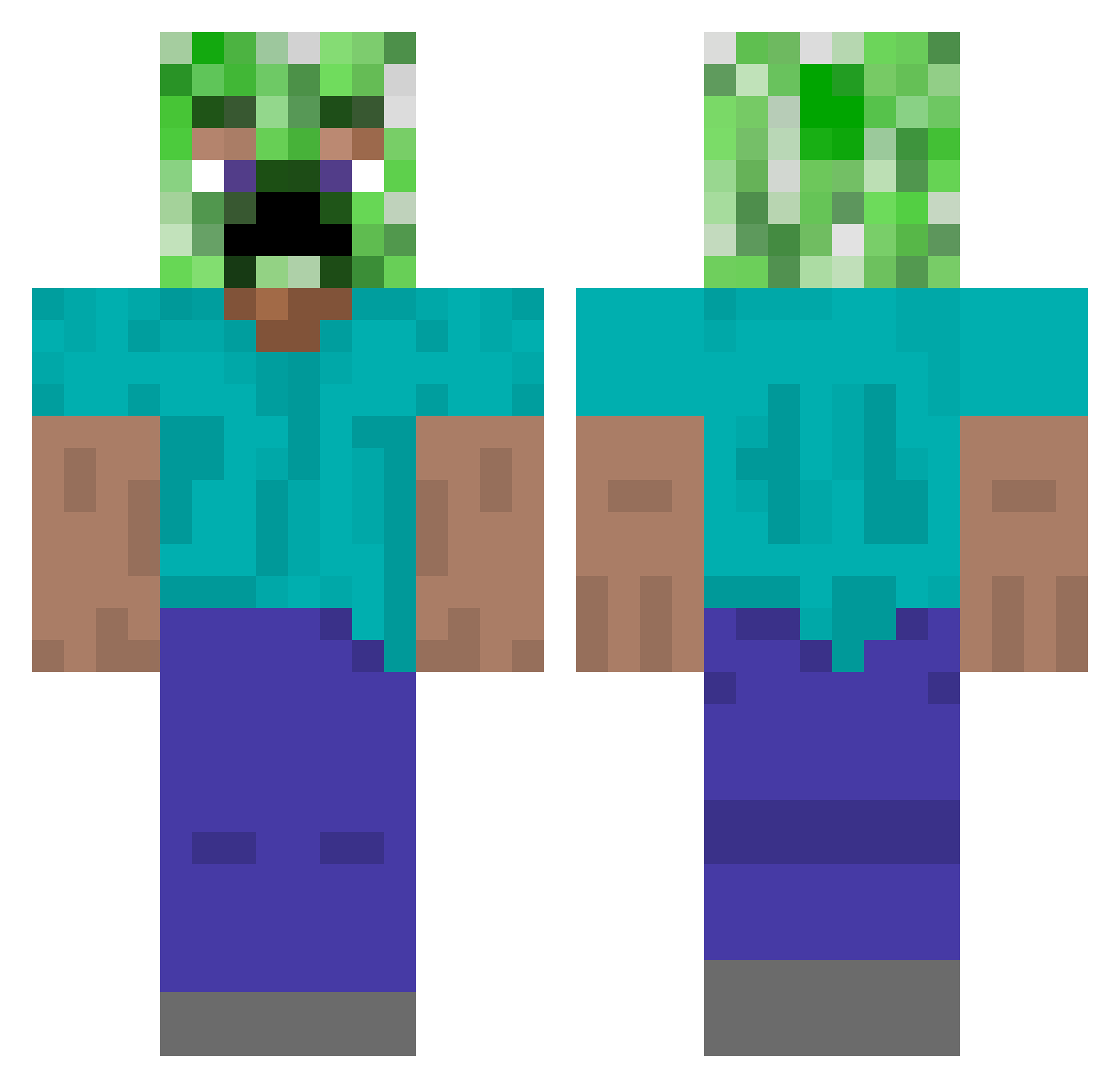 Coolguy750165 Minecraft skin, front and back view