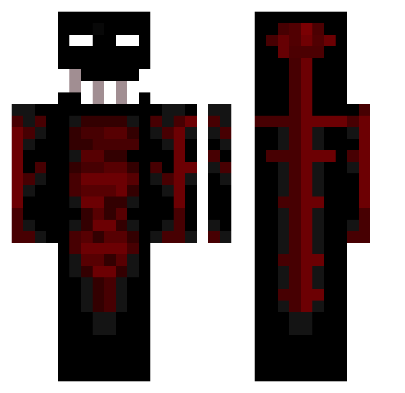Gus556 Minecraft skin, front and back view