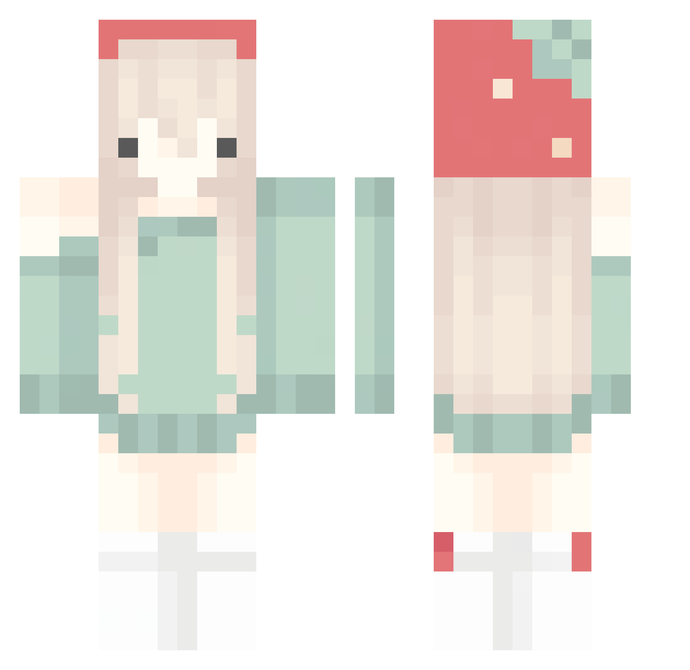 FTSGR Minecraft skin, front and back view