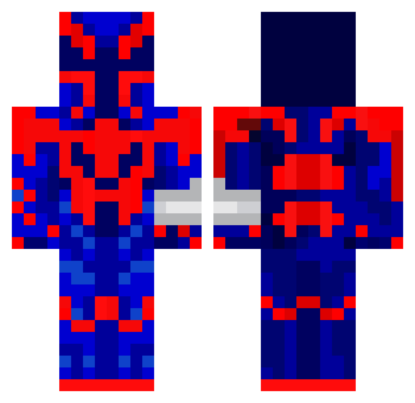 Gal3e Minecraft skin, front and back view