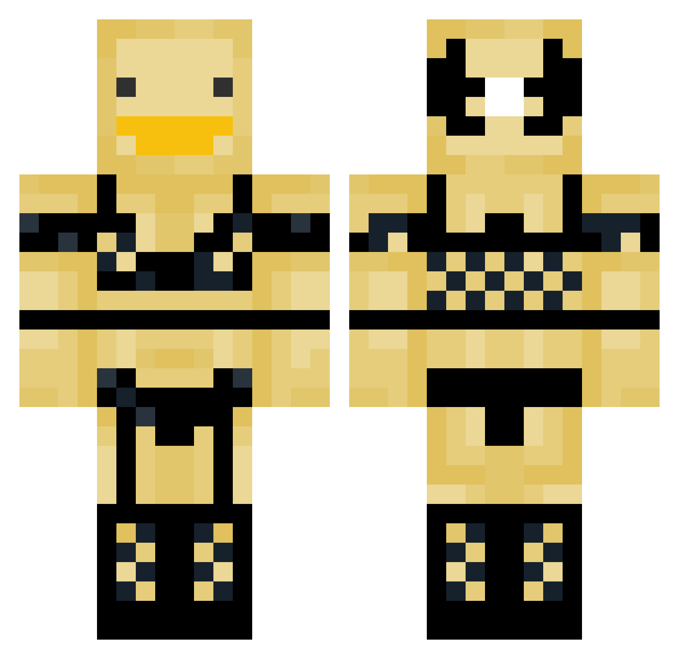 BeeIzebub Minecraft skin, front and back view