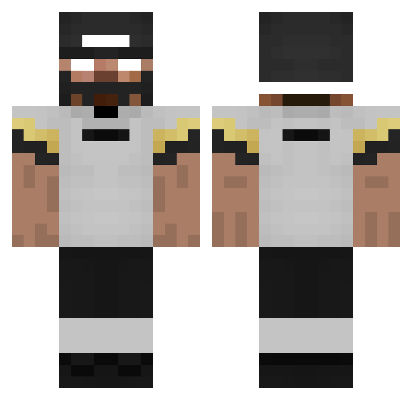 Nope6631 Minecraft skin, front and back view