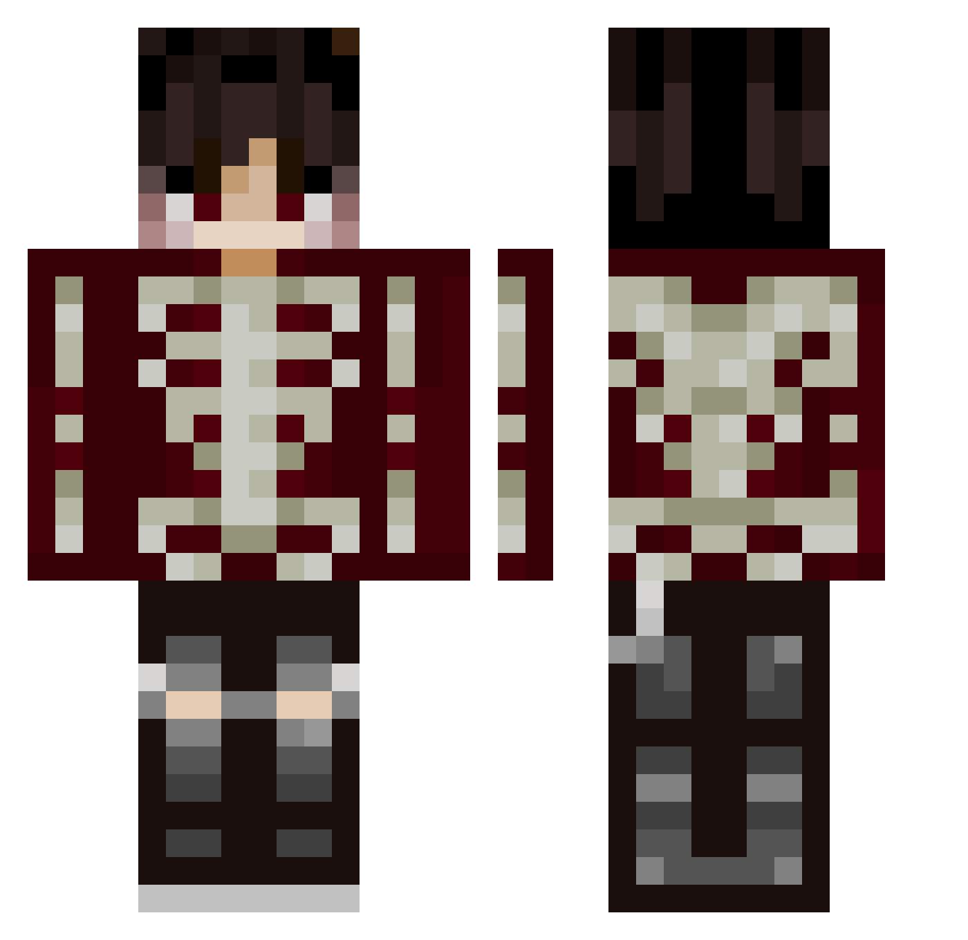 G1v4ik Minecraft skin, front and back view
