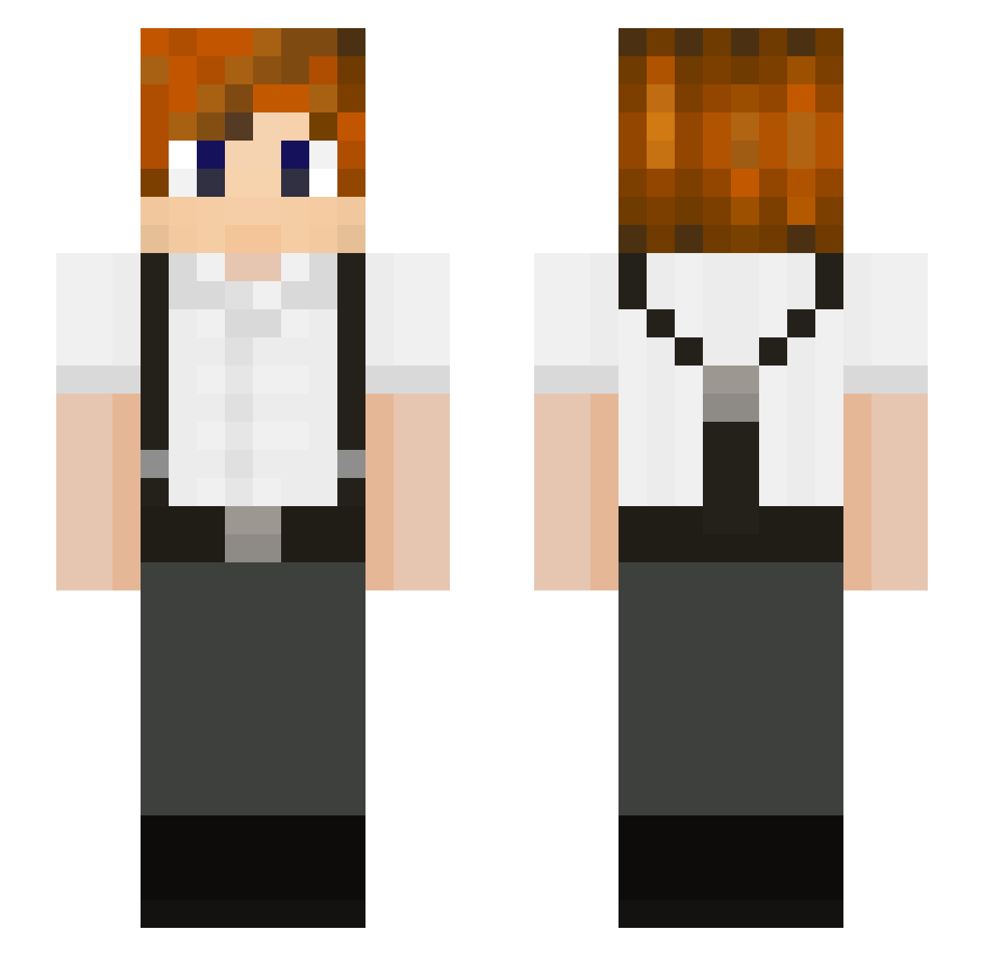 zMakka Minecraft skin, front and back view