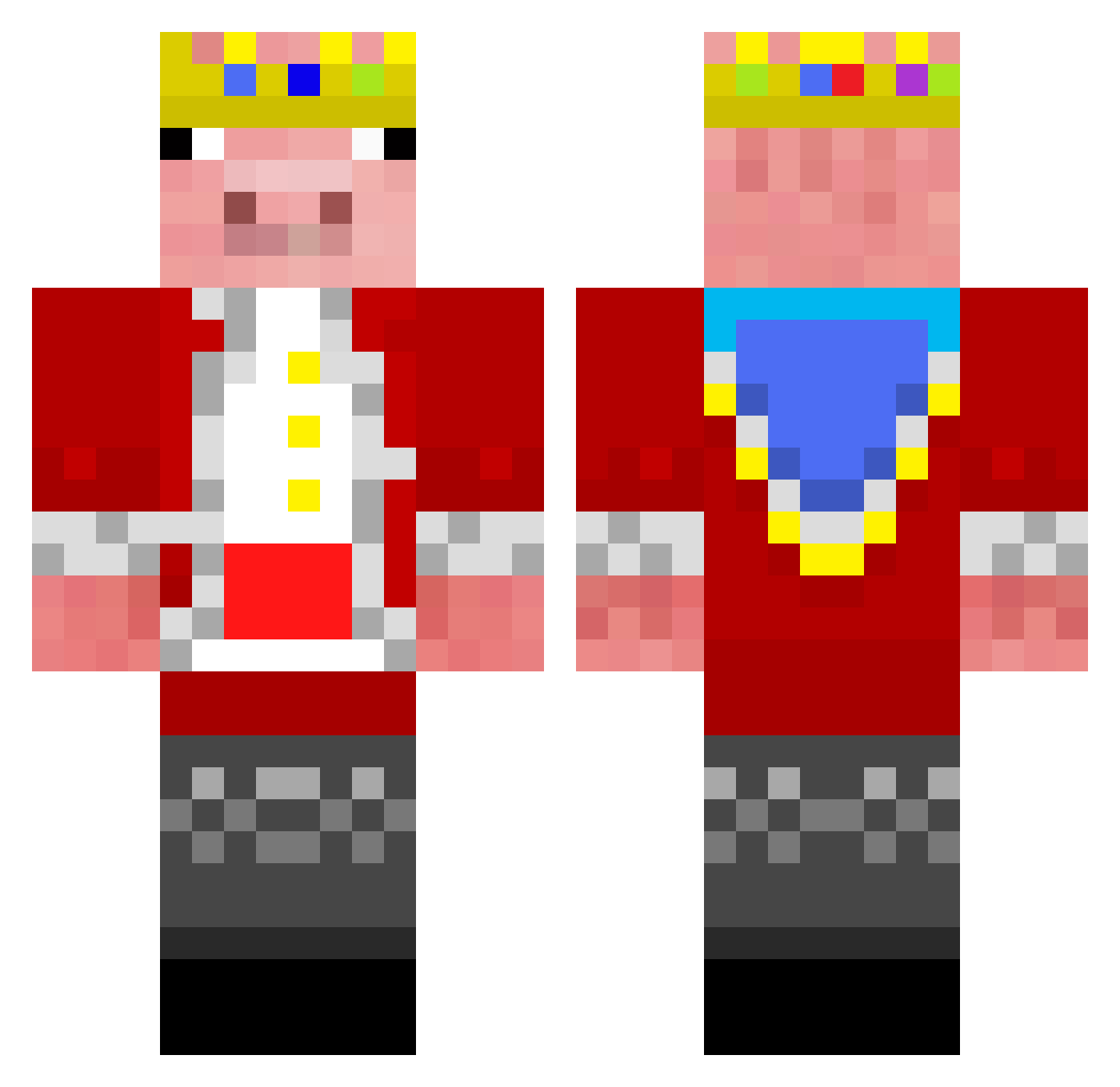 LARPlanii Minecraft skin, front and back view