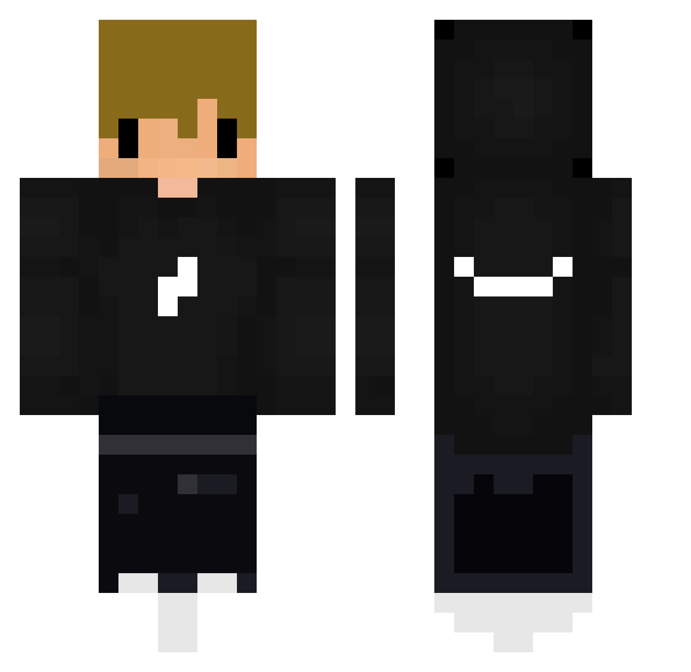 antiRB Minecraft skin, front and back view