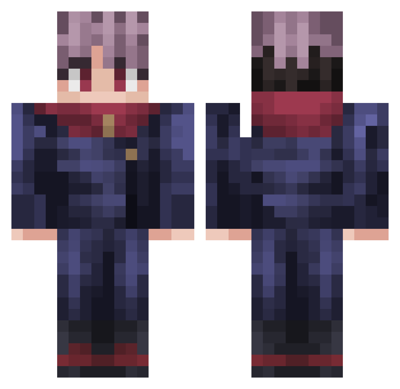 dimisoukou Minecraft skin, front and back view