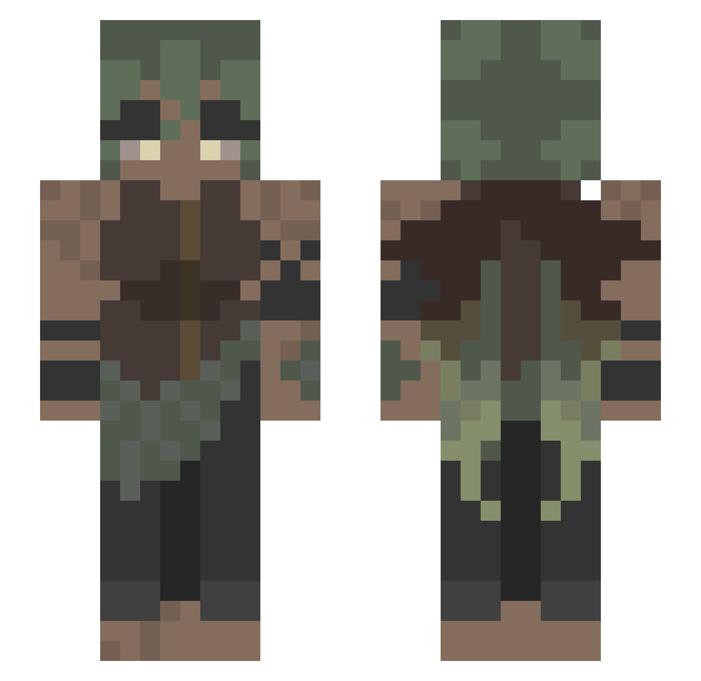 tomstomate Minecraft skin, front and back view