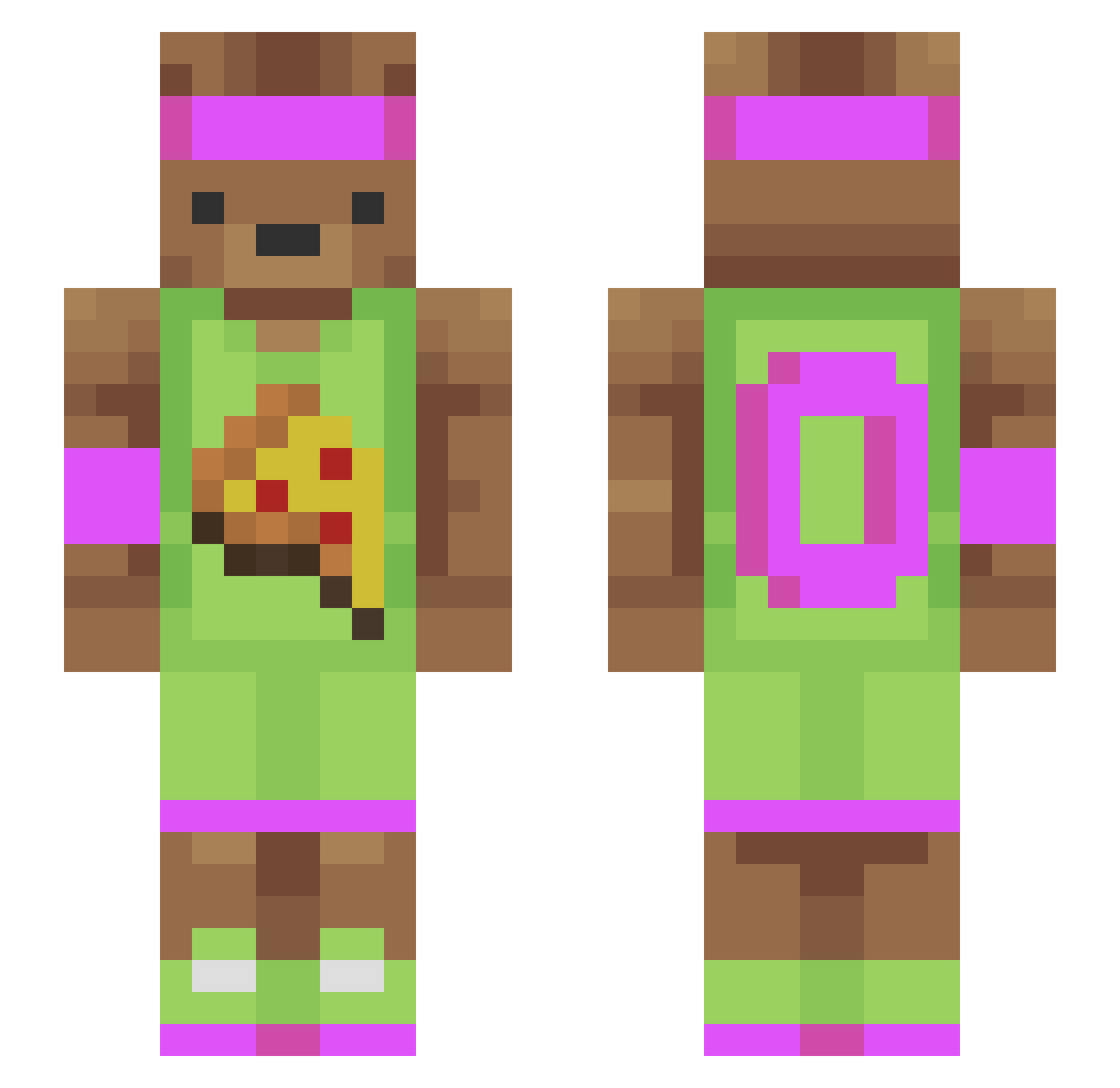 PinaoFirmarica Minecraft skin, front and back view