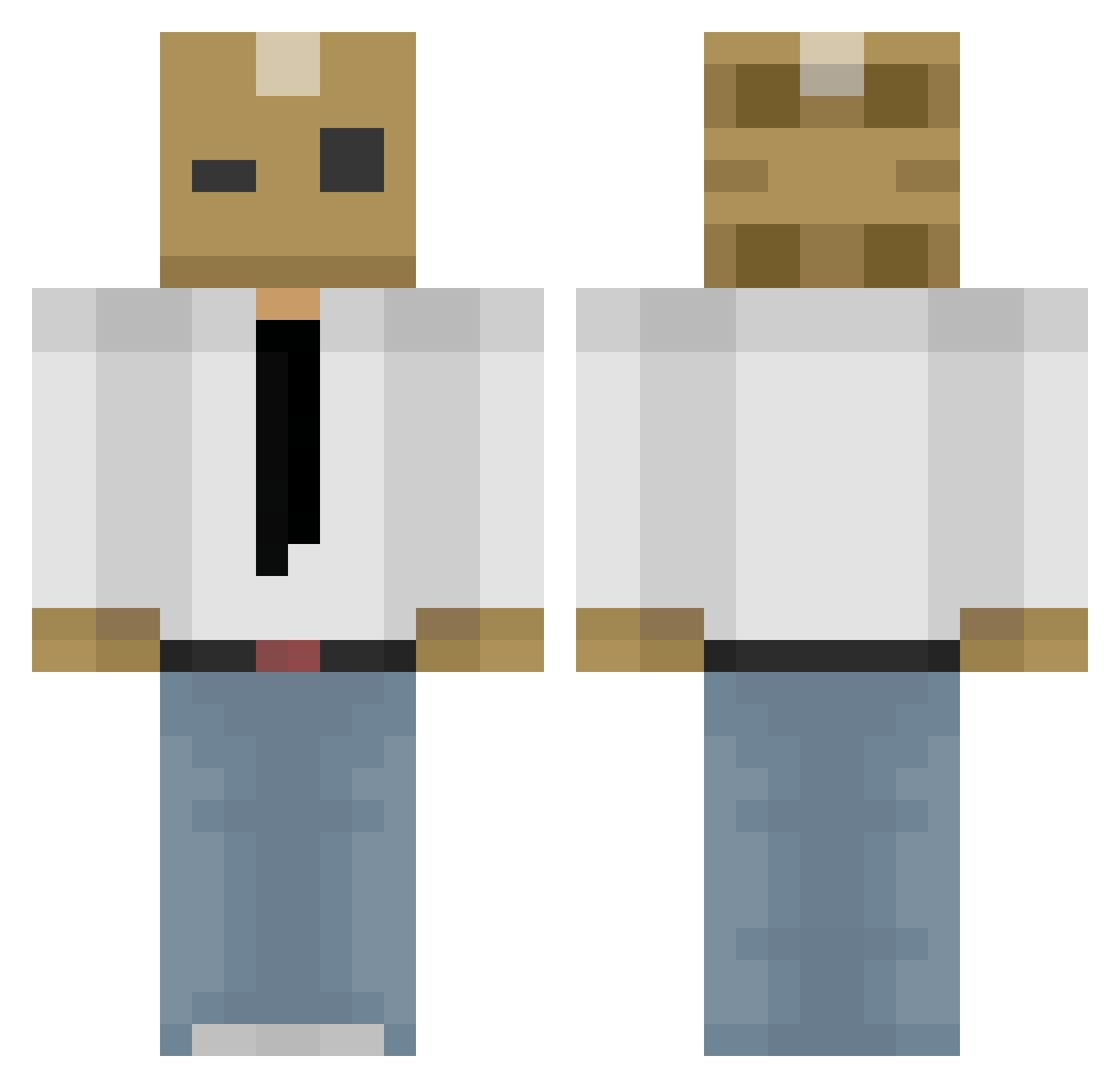 DELIStt Minecraft skin, front and back view