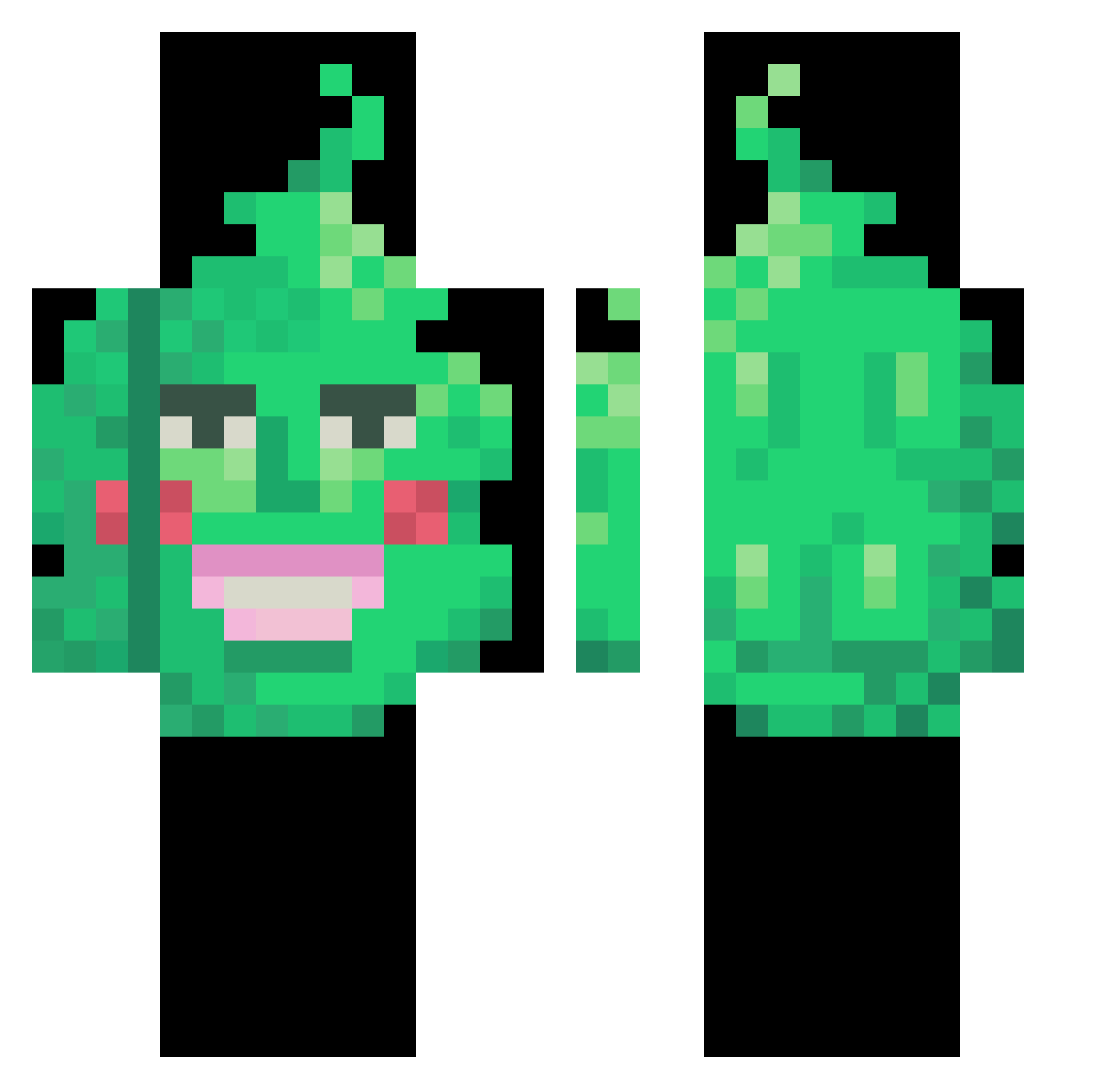 puzzjuice Minecraft skin, front and back view