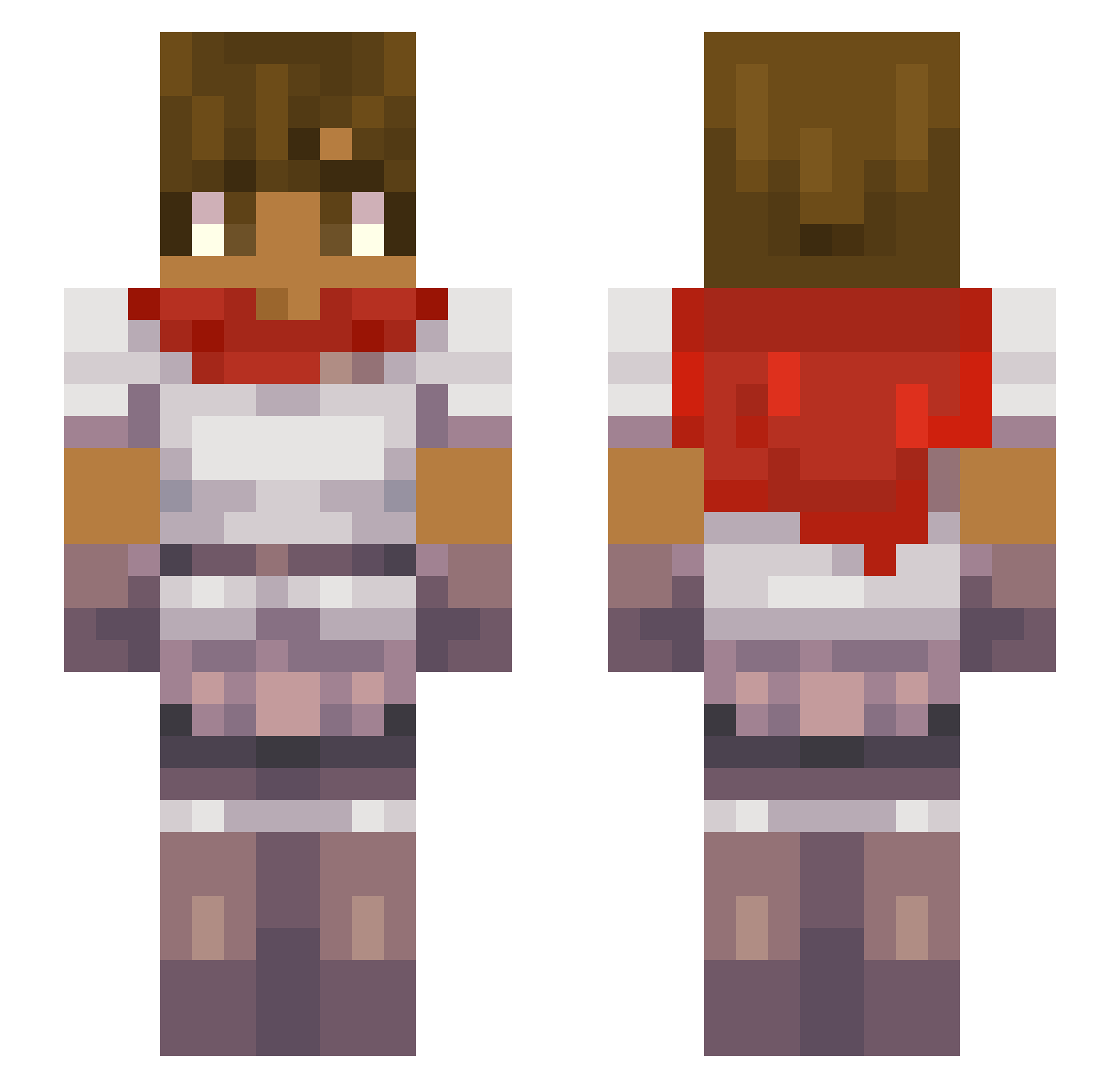 Raiyko0 Minecraft skin, front and back view