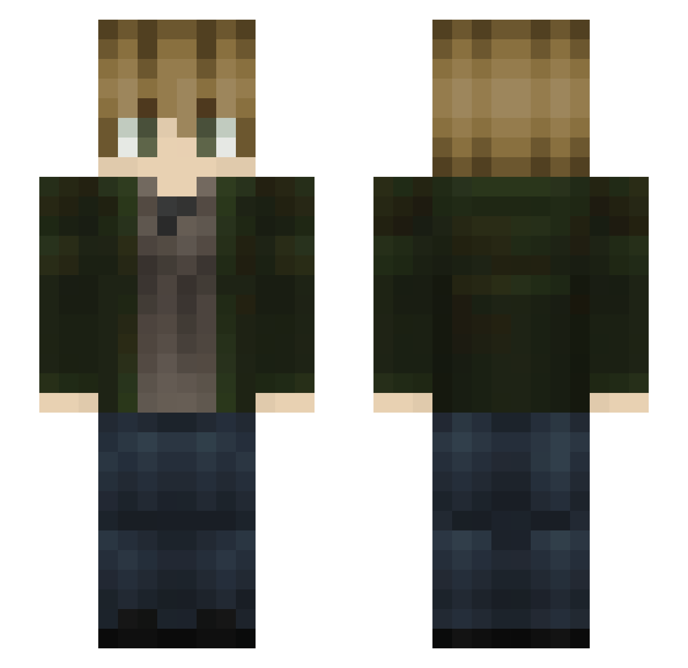 Nick_XI Minecraft skin, front and back view