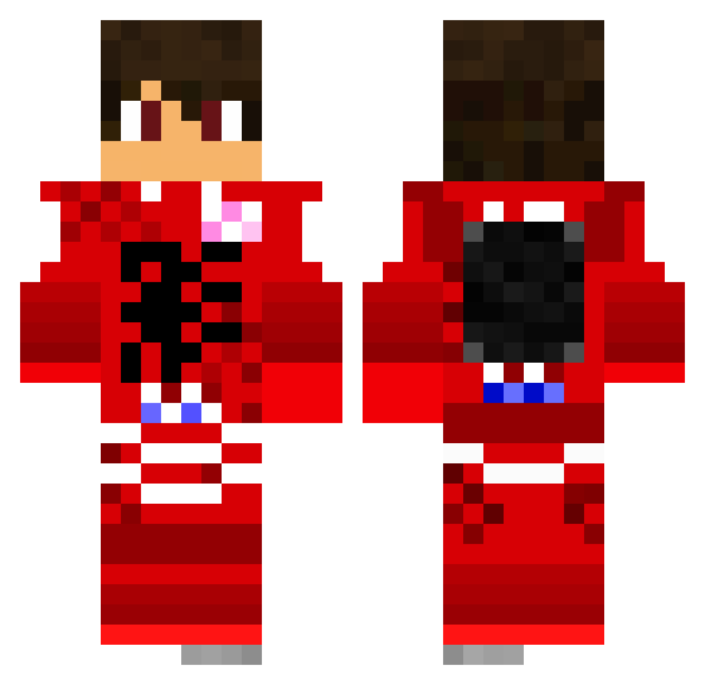 Ares040 Minecraft skin, front and back view