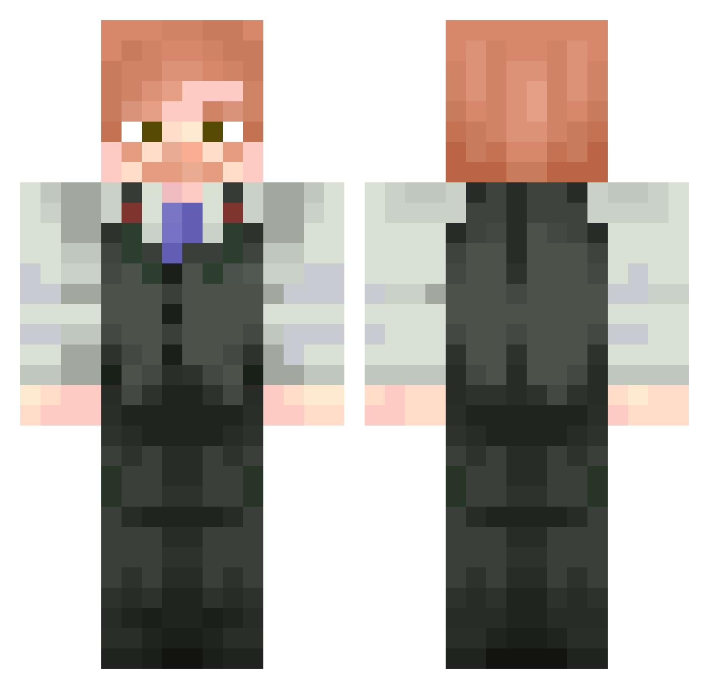 ItzScout Minecraft skin, front and back view