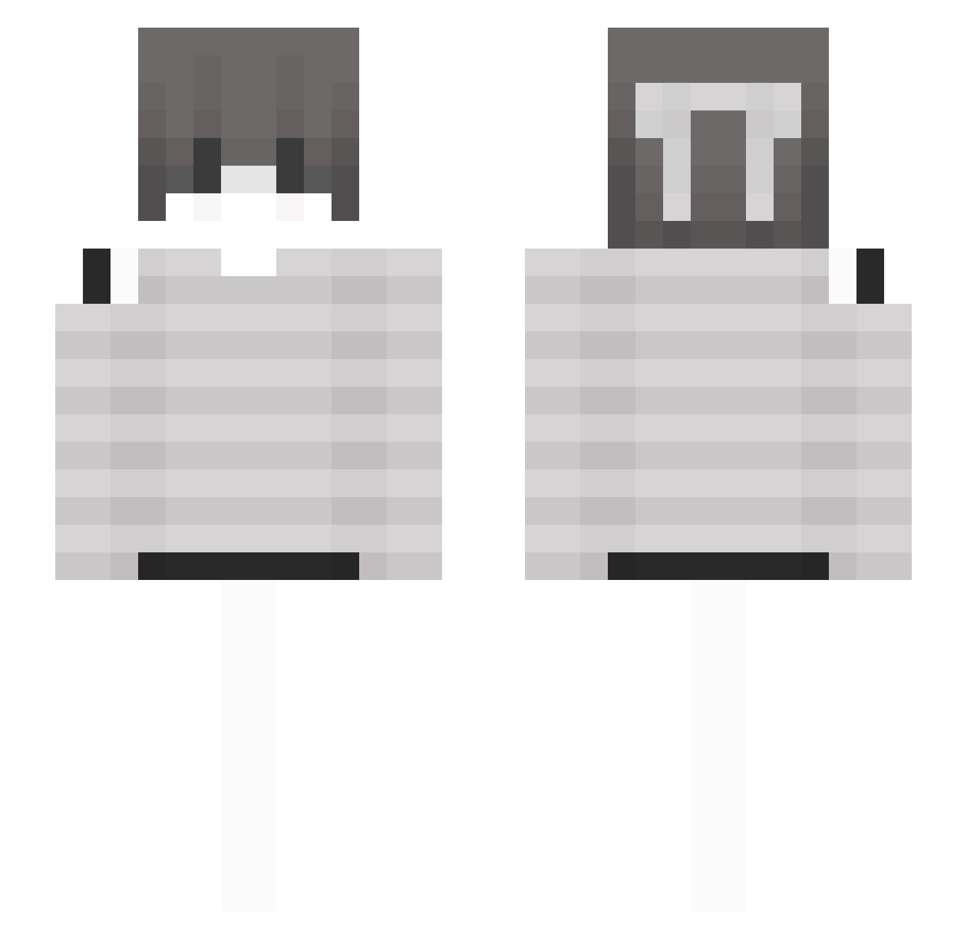 Sx4za Minecraft skin, front and back view