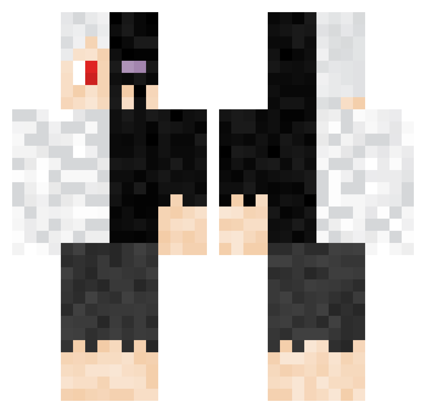 Intimist Minecraft skin, front and back view