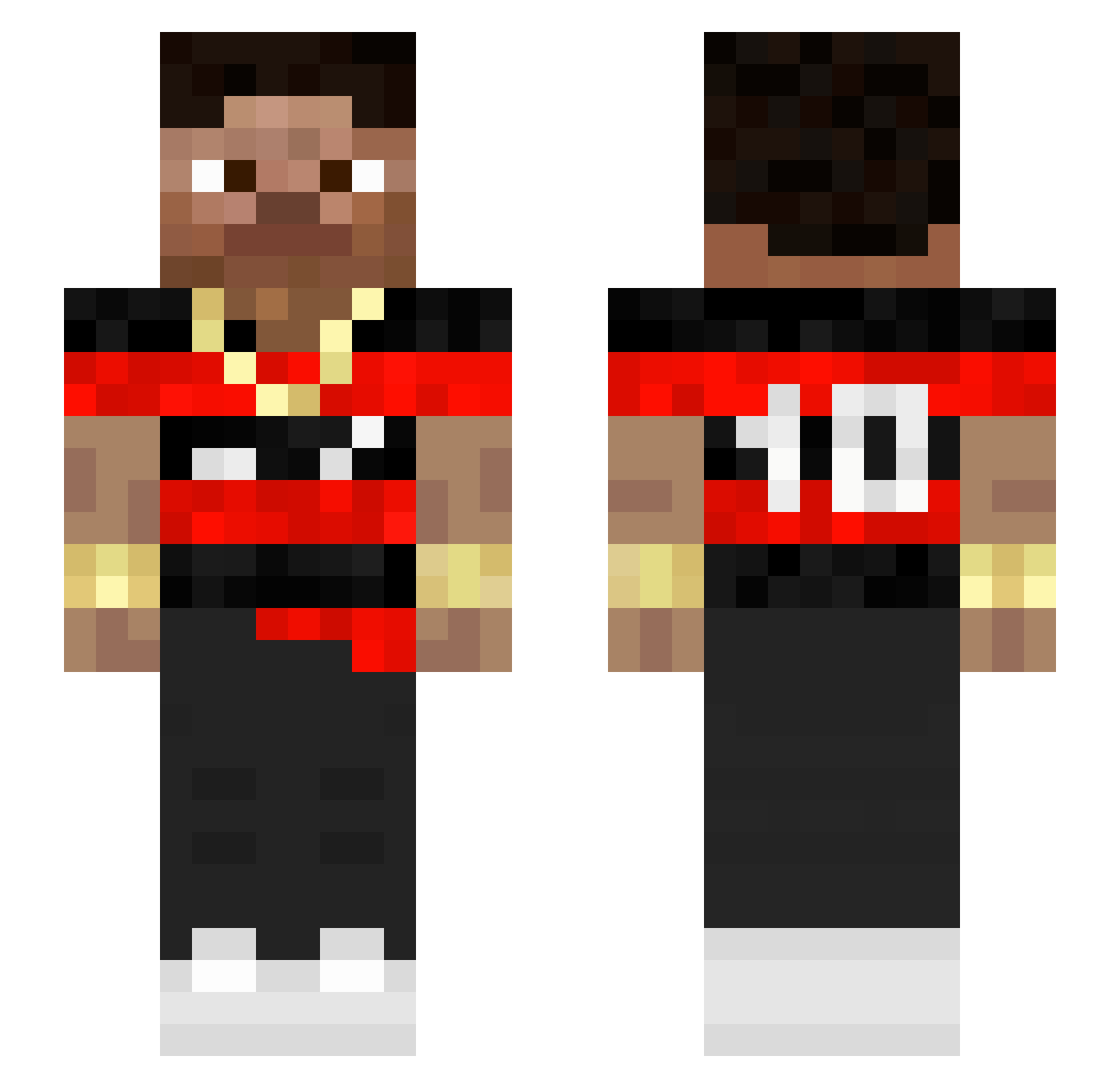 Palomyto Minecraft skin, front and back view