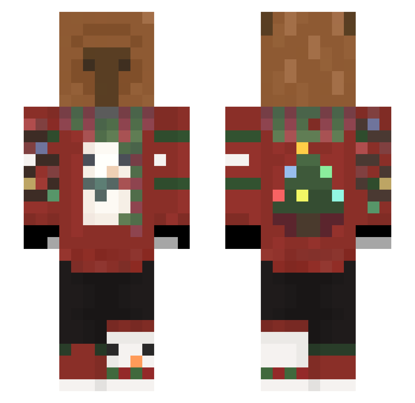 YakiiDE Minecraft skin, front and back view