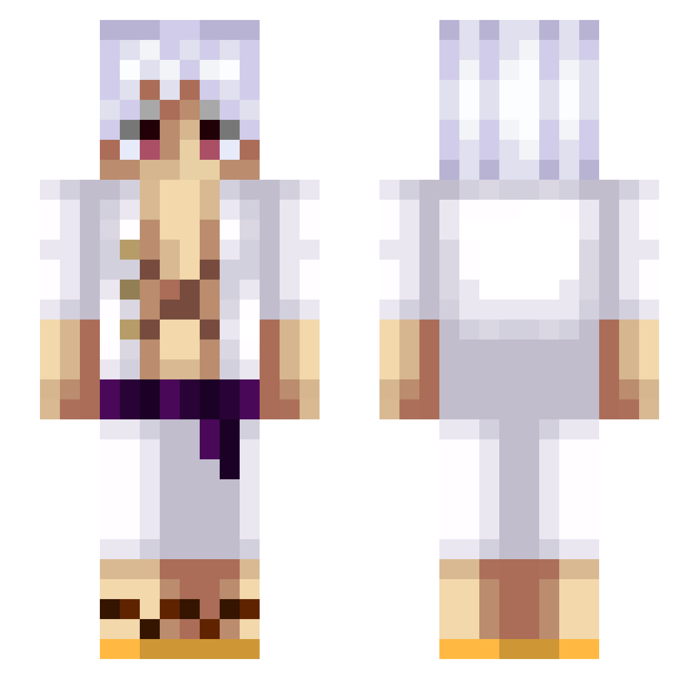 yametebobby Minecraft skin, front and back view