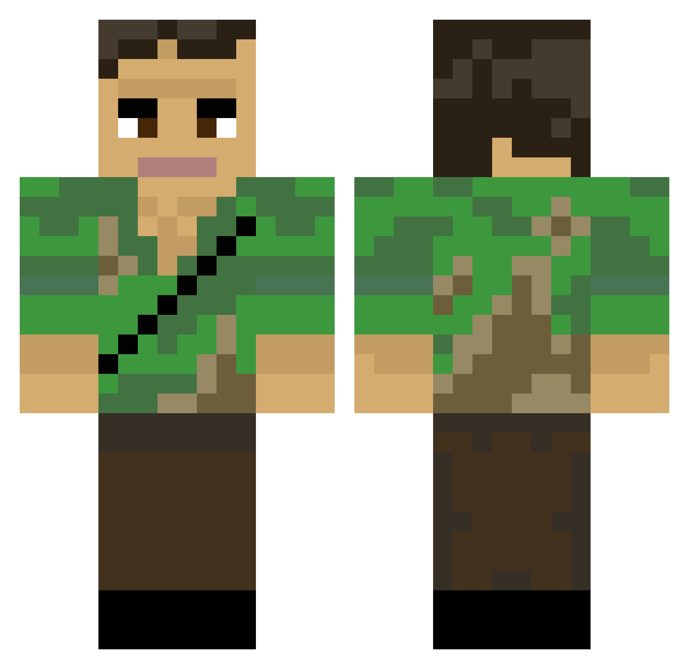 Liberalize Minecraft skin, front and back view