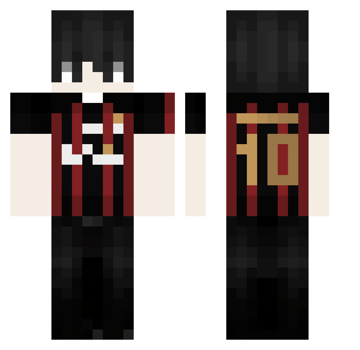 abussing Minecraft skin, front and back view