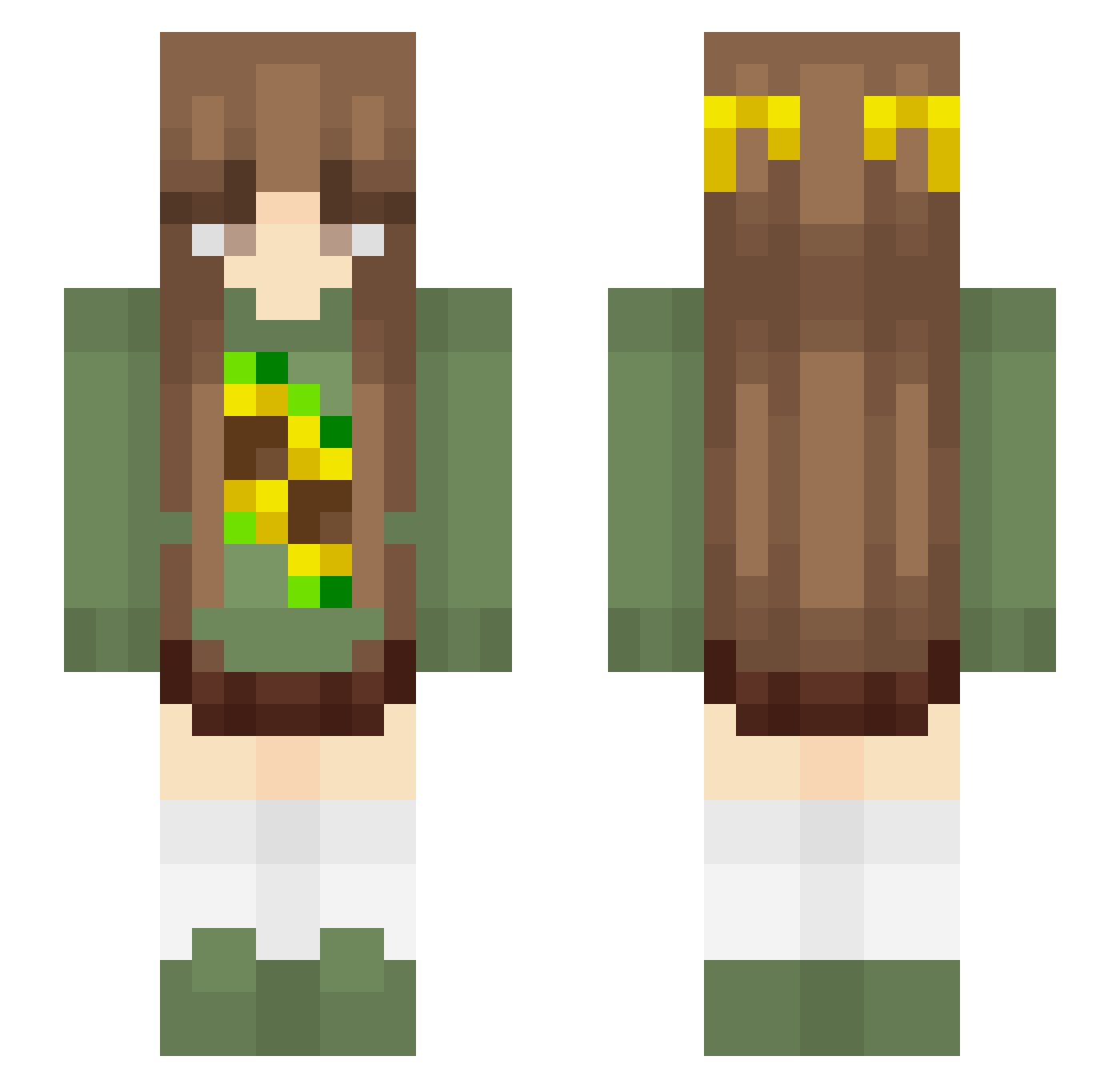 Miri247 Minecraft skin, front and back view
