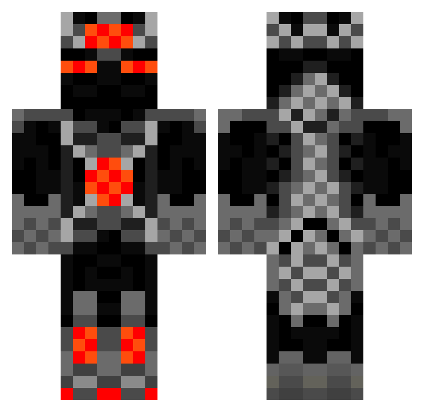 ziviqs Minecraft skin, front and back view