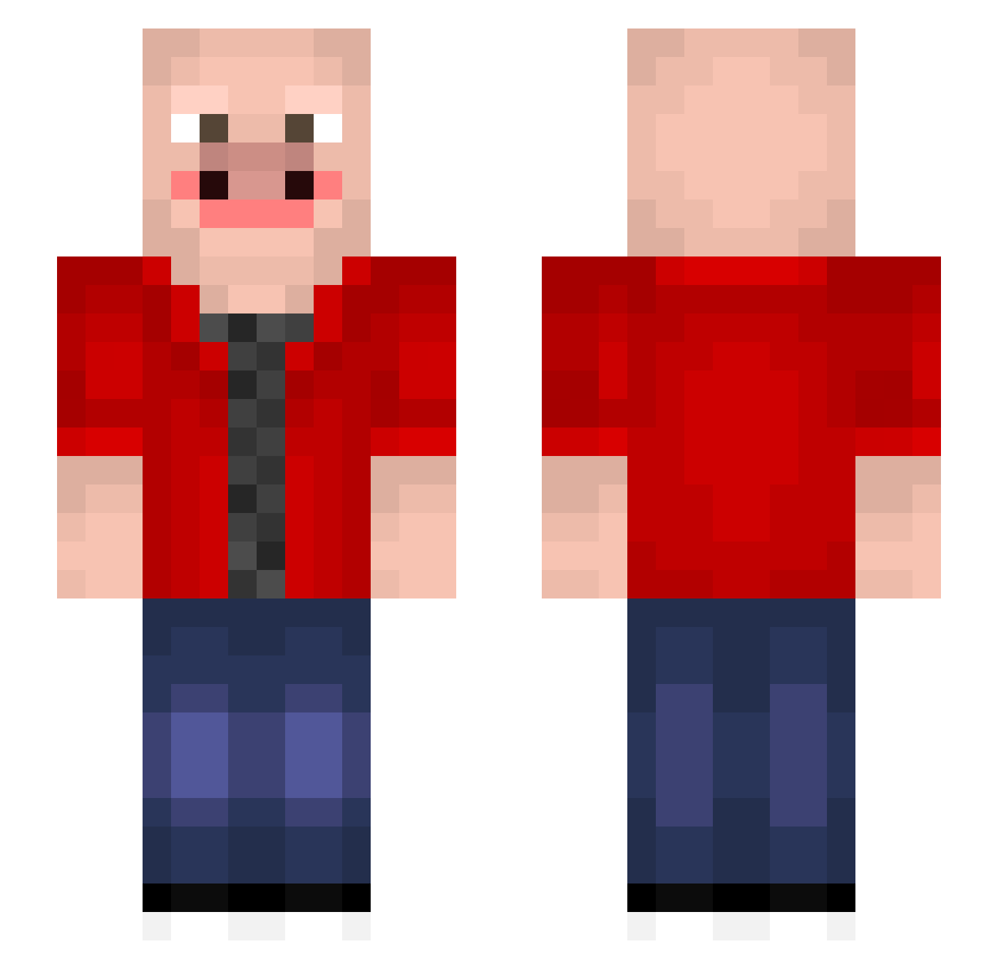 Mianis Minecraft skin, front and back view