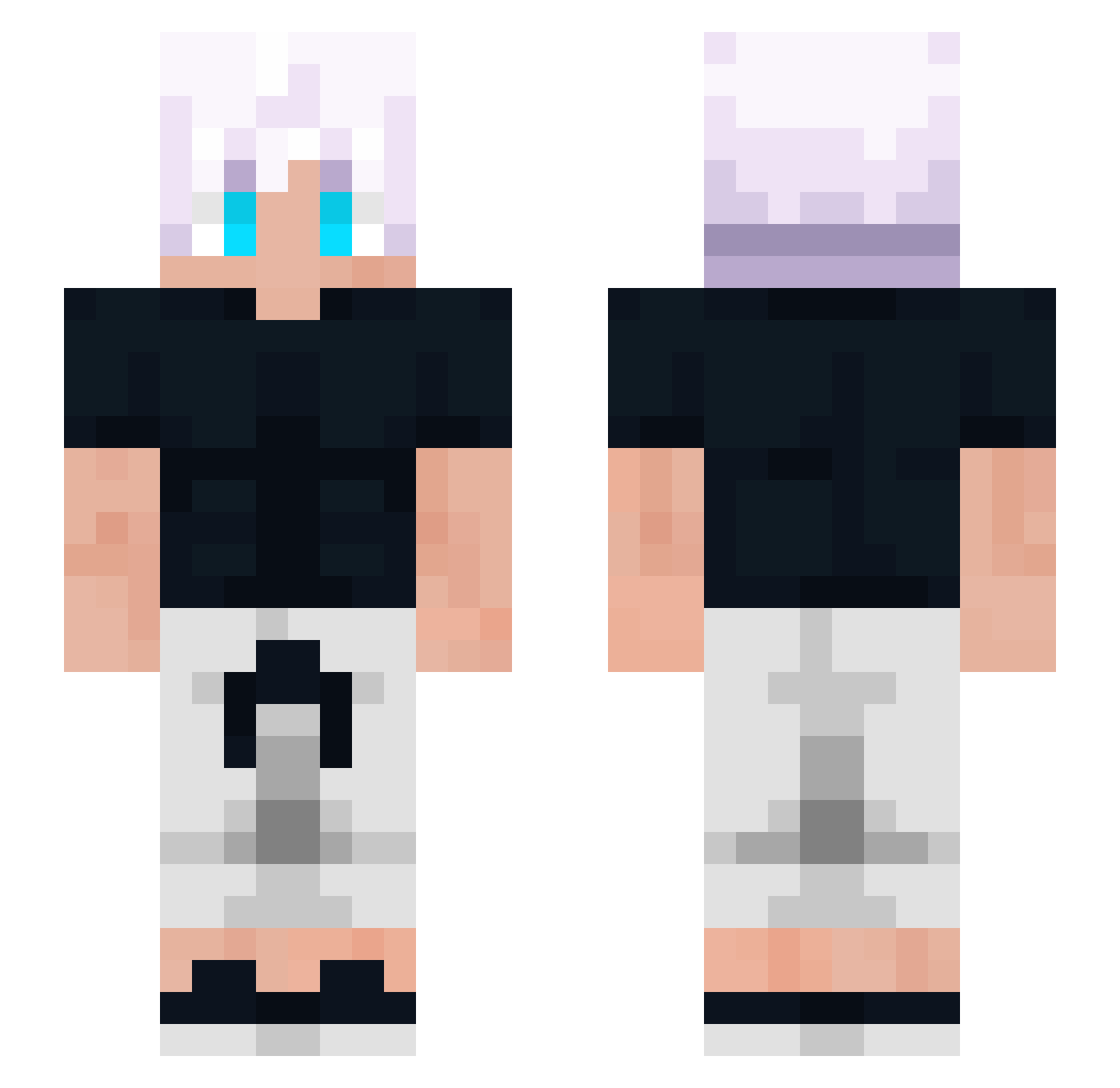 Zytey Minecraft skin, front and back view