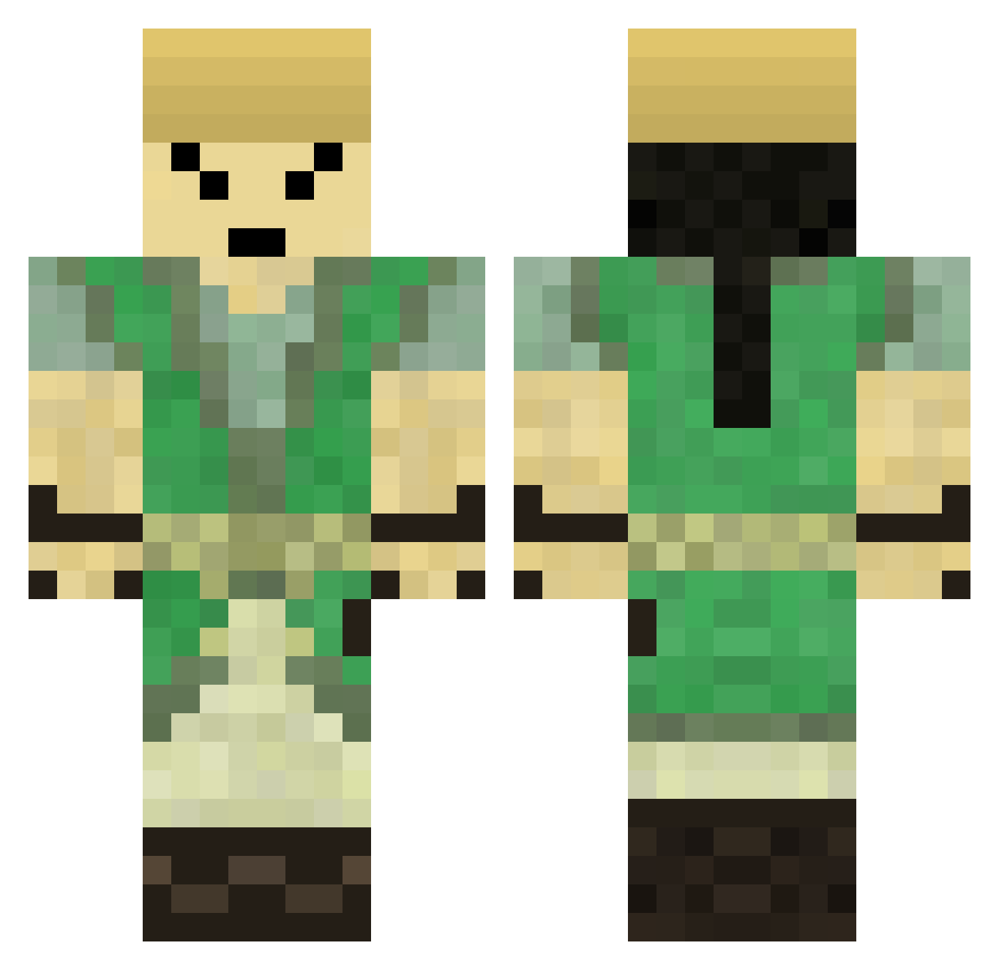 TriflyMC Minecraft skin, front and back view