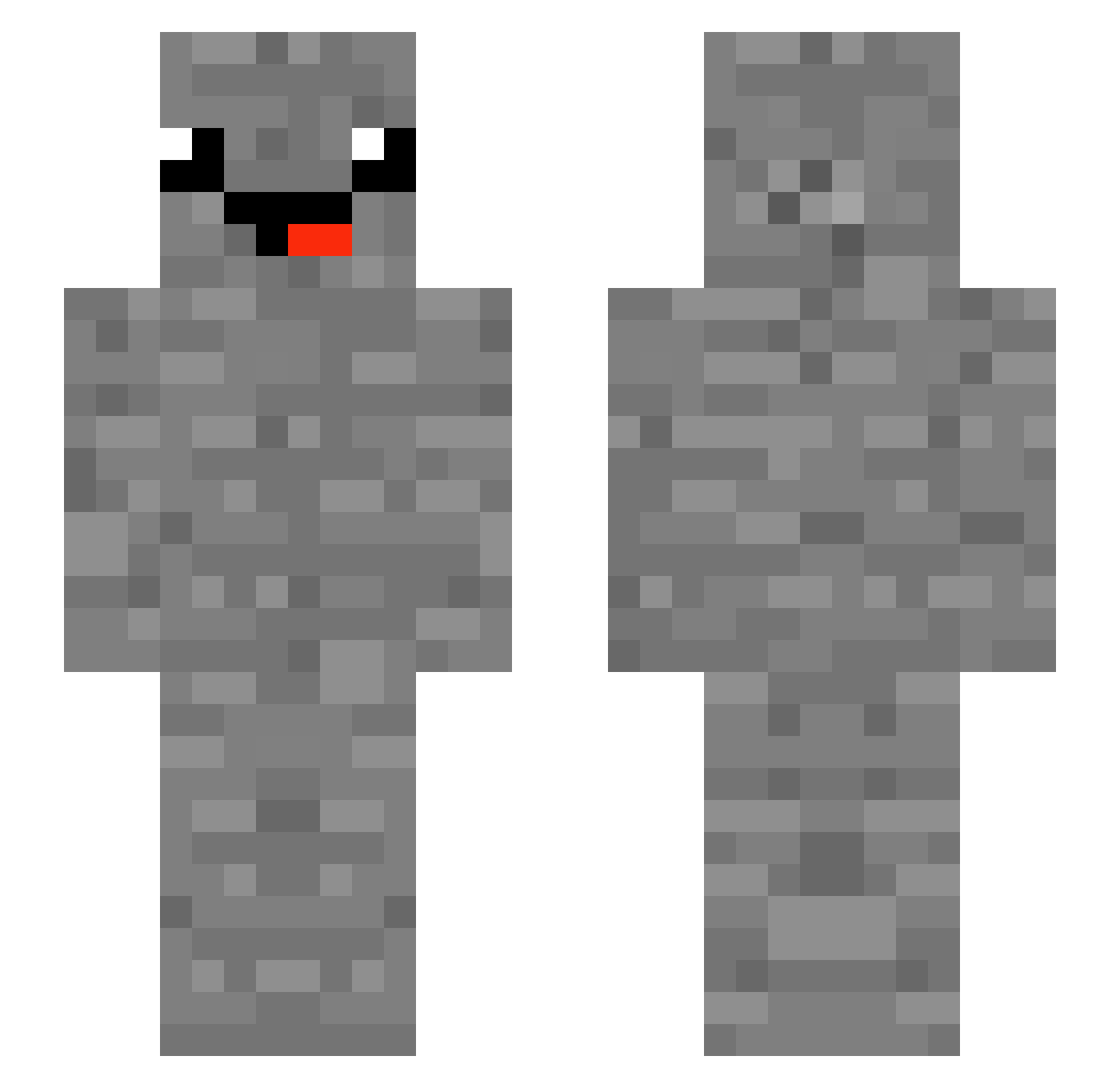 SideStepped Minecraft skin, front and back view