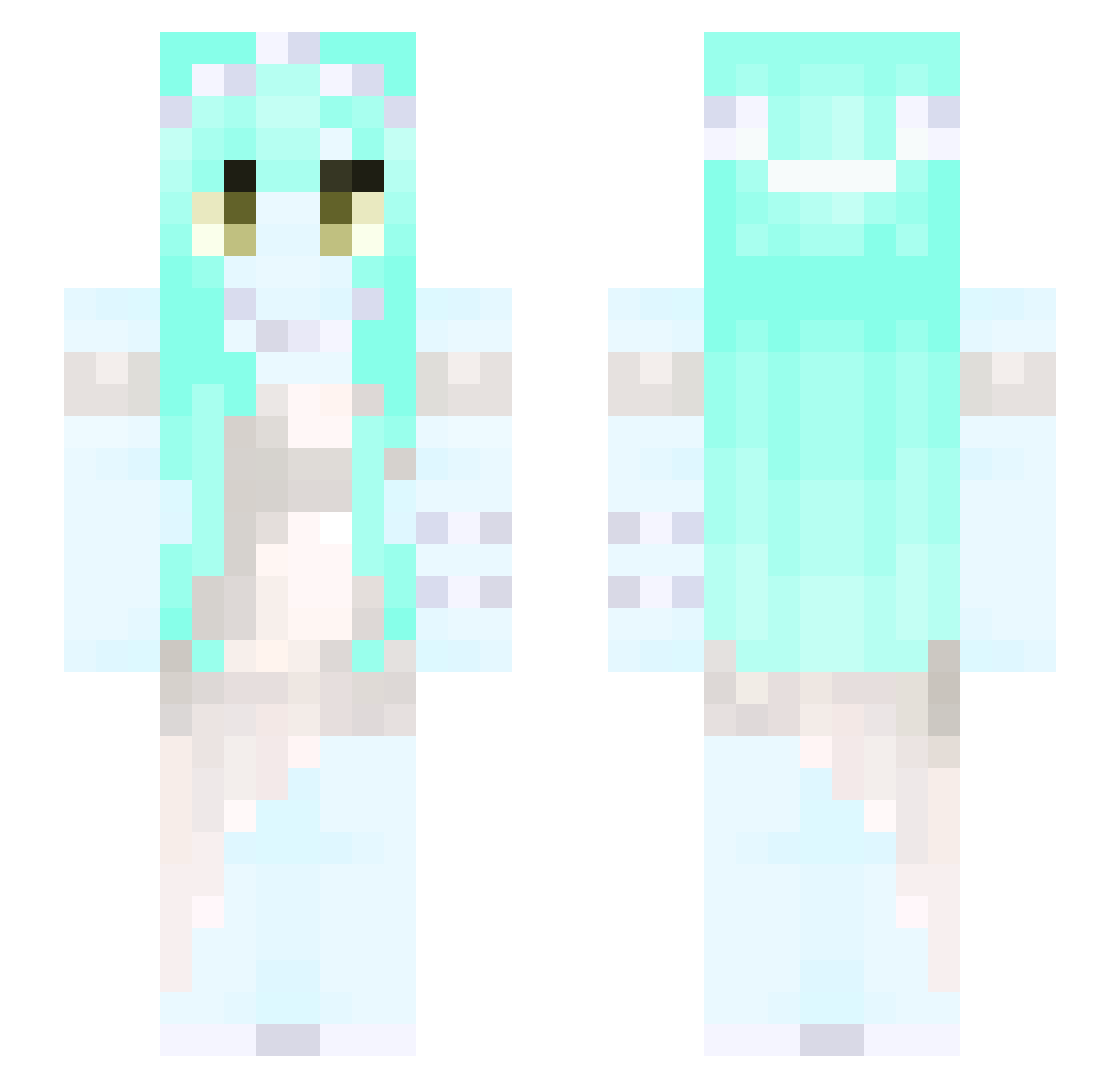 0N__ Minecraft skin, front and back view