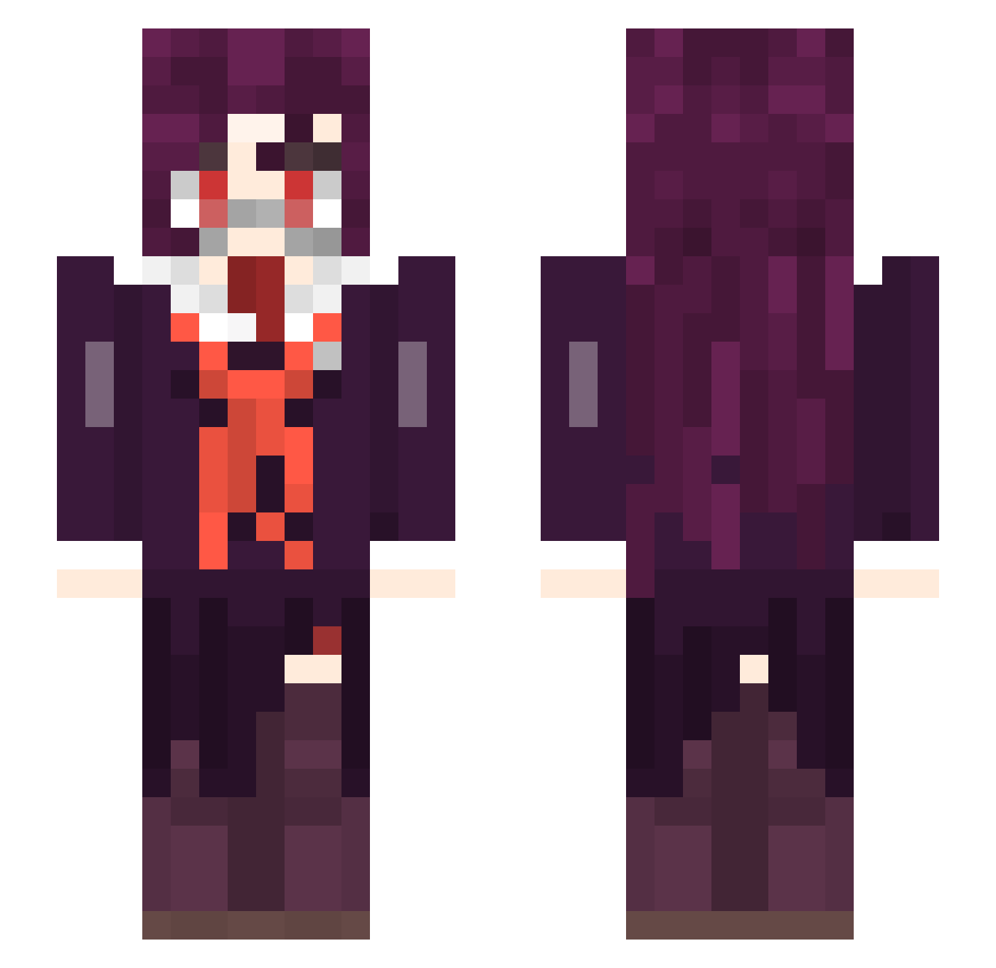 SpectreMoth Minecraft skin, front and back view