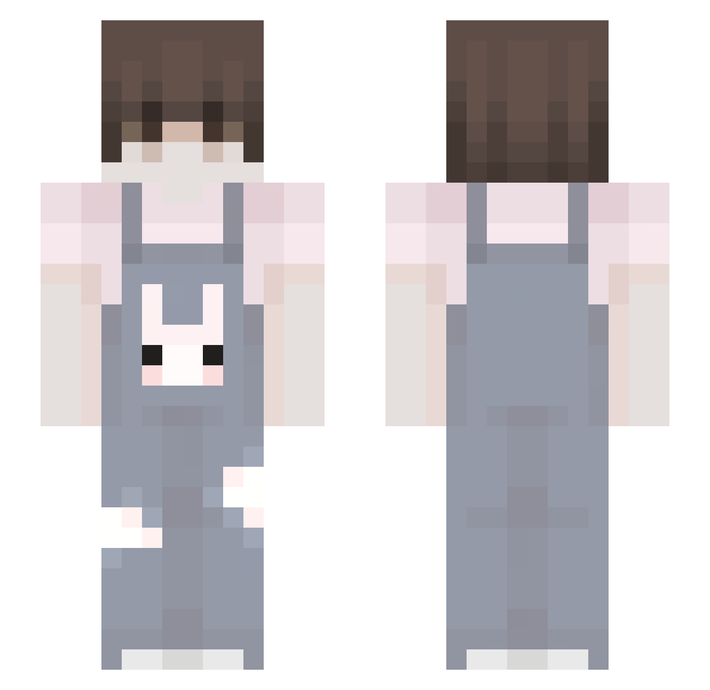 RabbitWithAGun Minecraft skin, front and back view