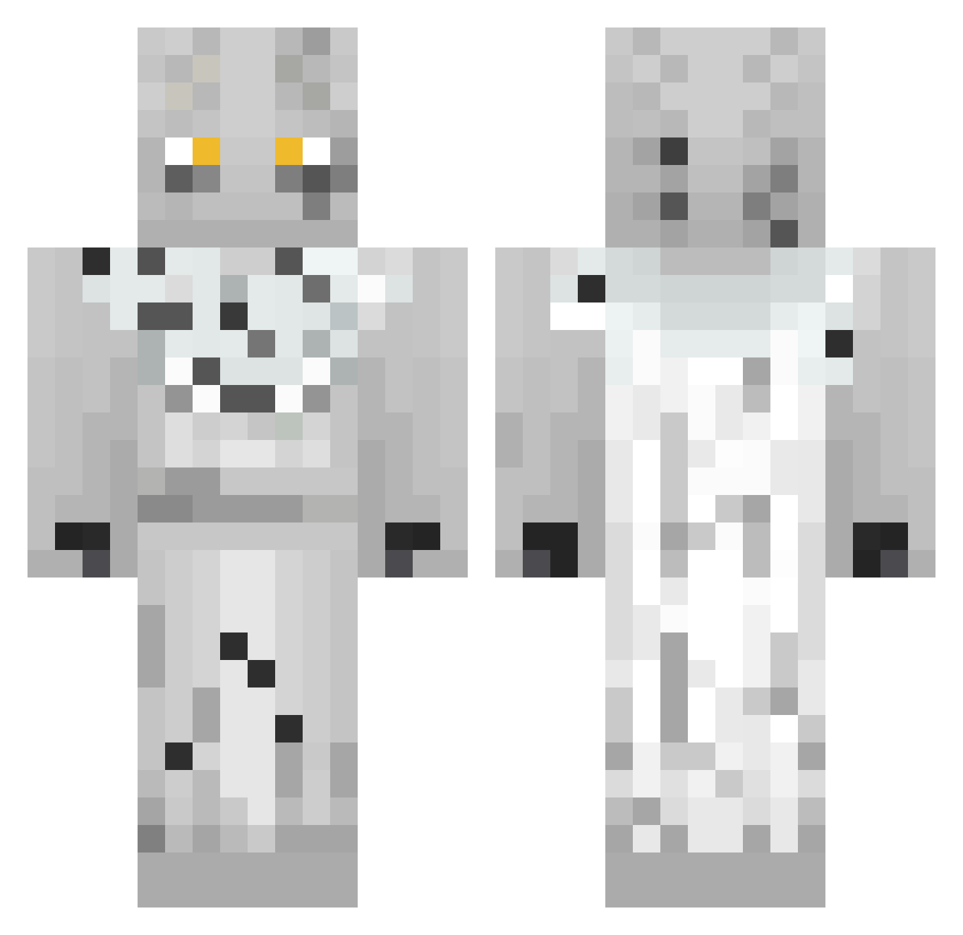 ItzBlueCube Minecraft skin, front and back view