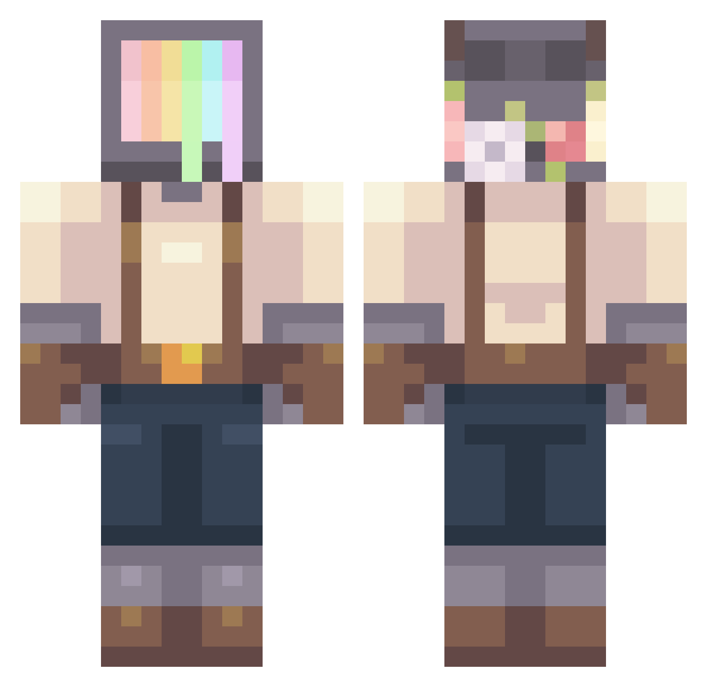 PrivateMayo Minecraft skin, front and back view