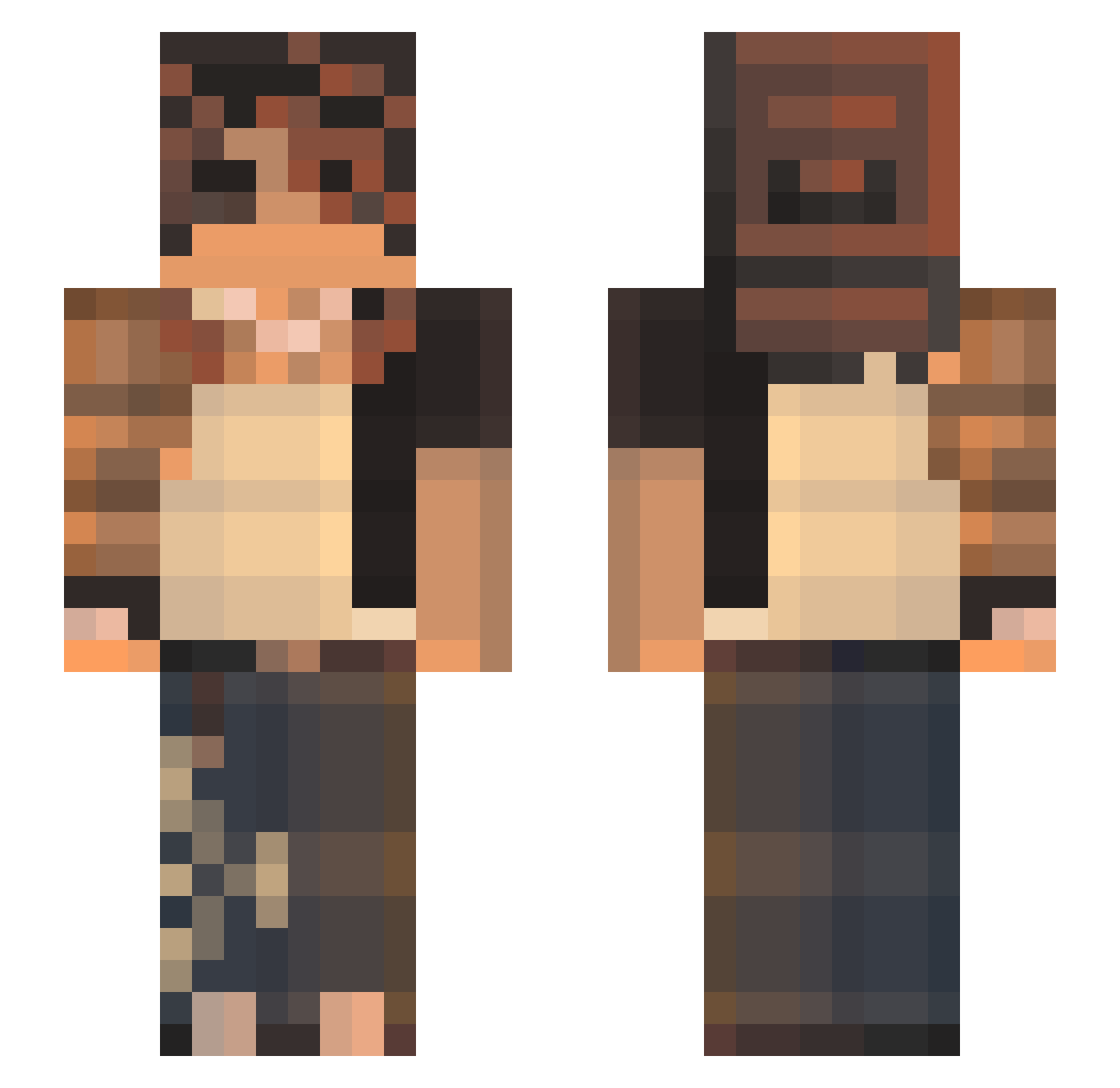 NxToxic Minecraft skin, front and back view