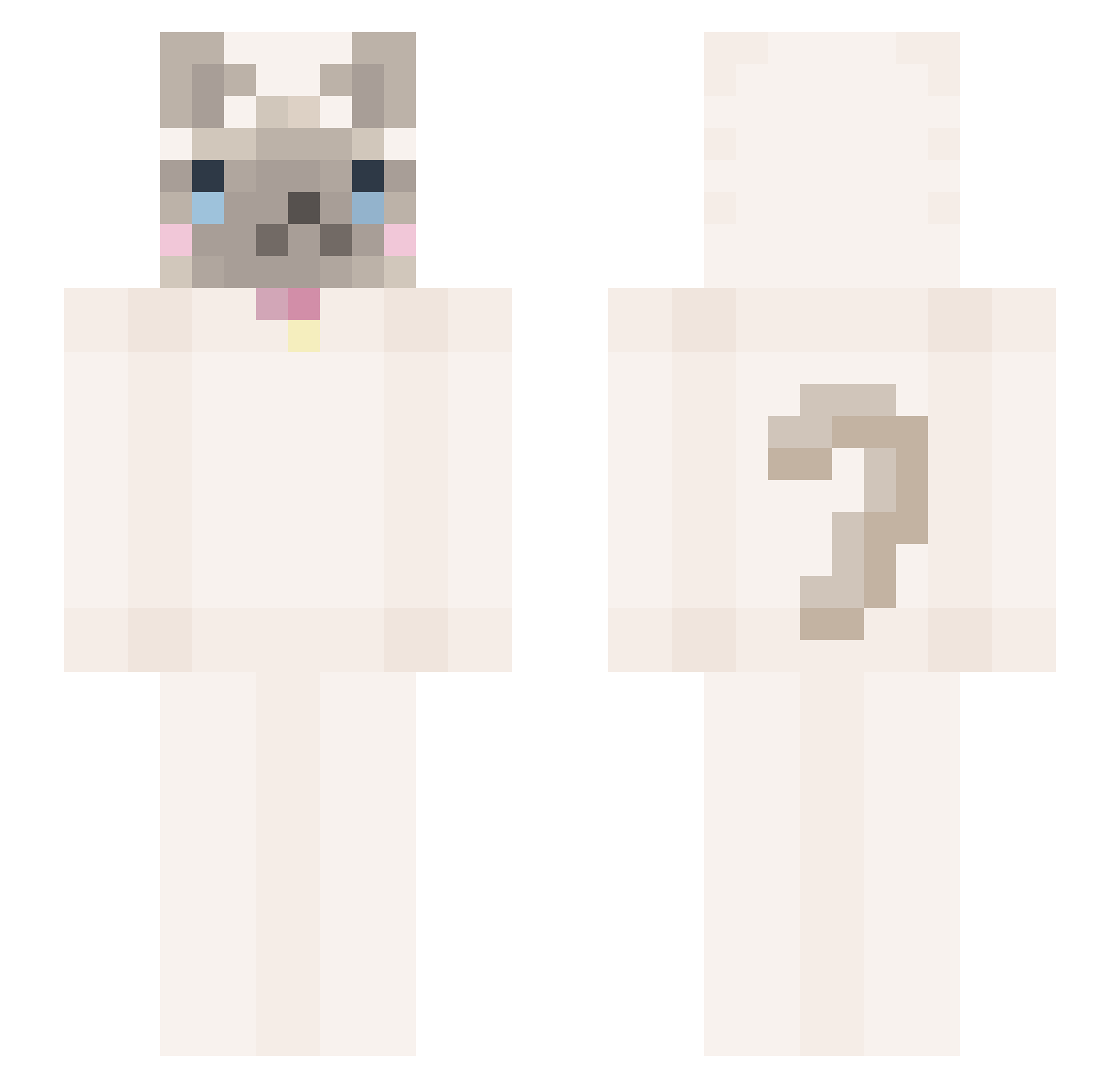 heyimGhost Minecraft skin, front and back view
