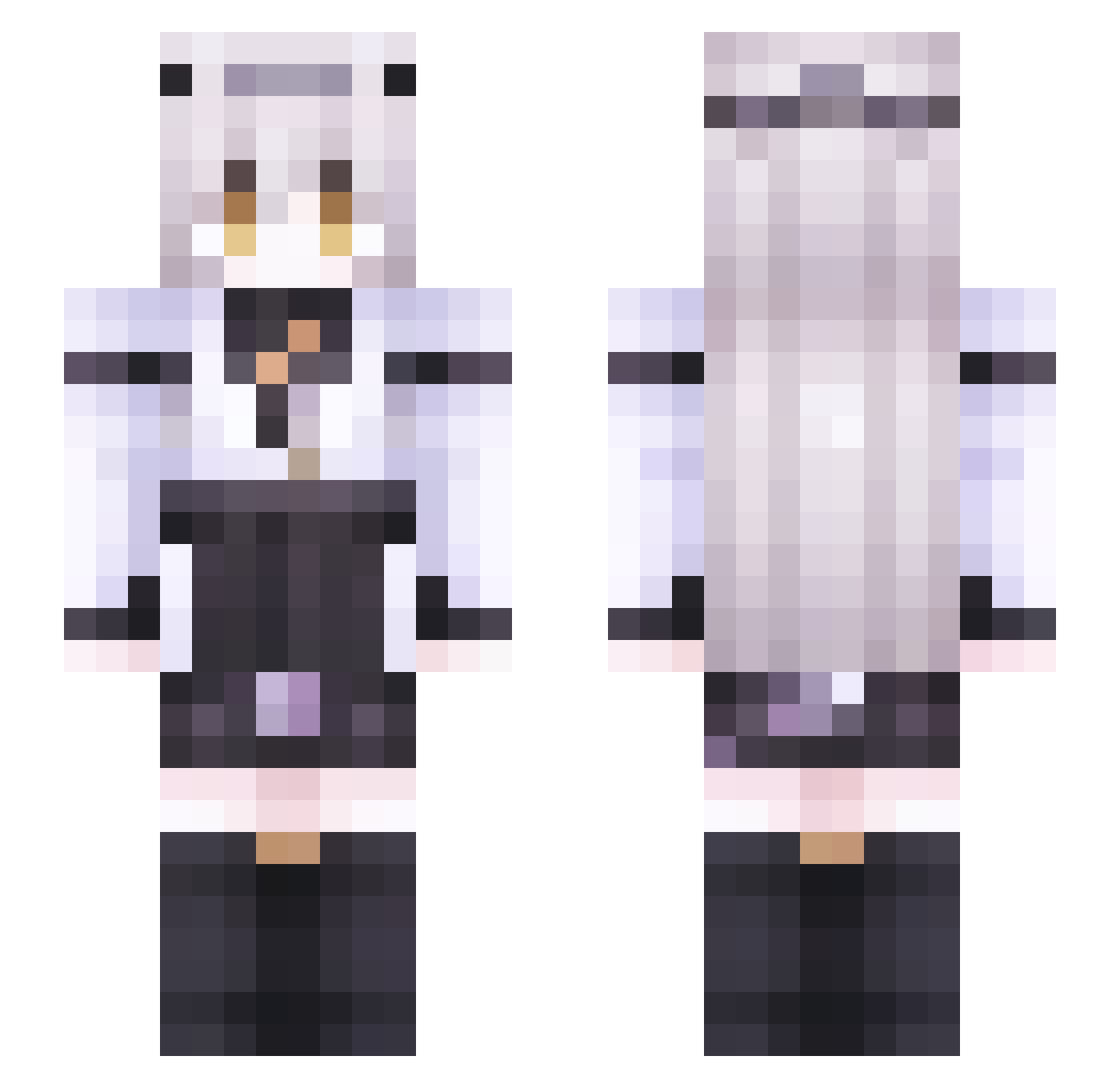 EX1936 Minecraft skin, front and back view