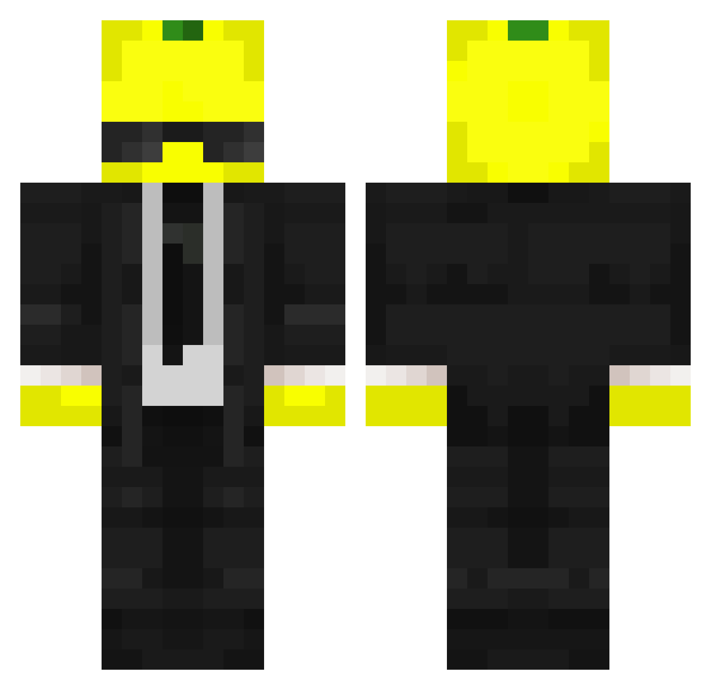 Trampozey Minecraft skin, front and back view