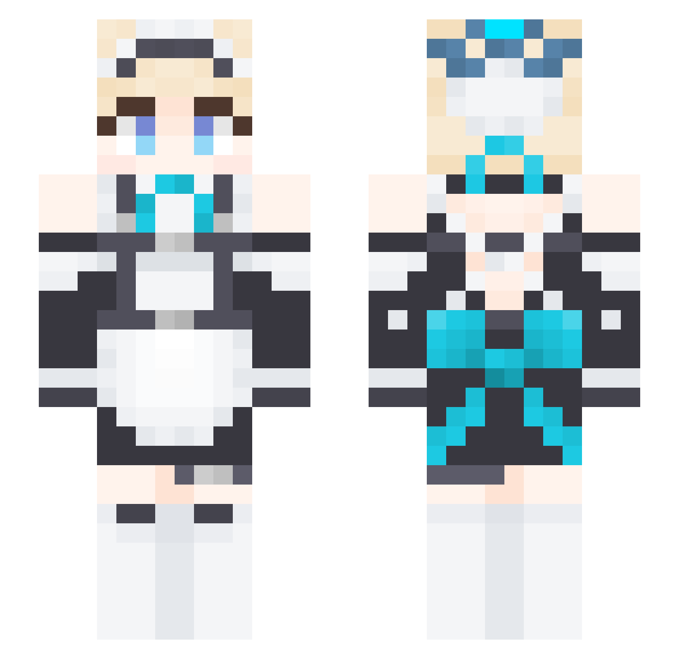 Kimduckman Minecraft skin, front and back view